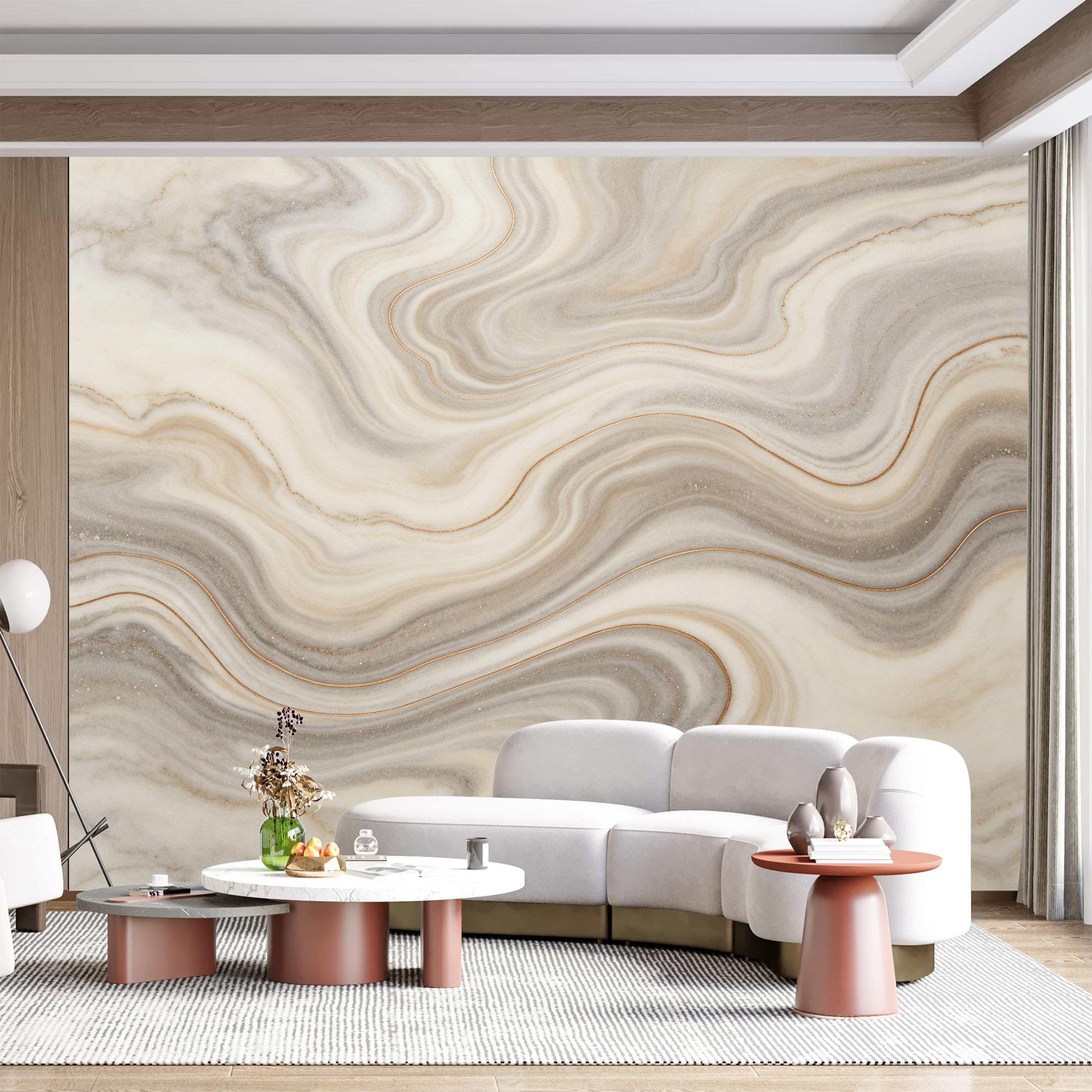 Custom Size Wall Mural Marble Texture Swirl Luxury Gold Vein Modern Abstract Geometric SelfAdhesive Wall Fabric Removable for Home Office Decor