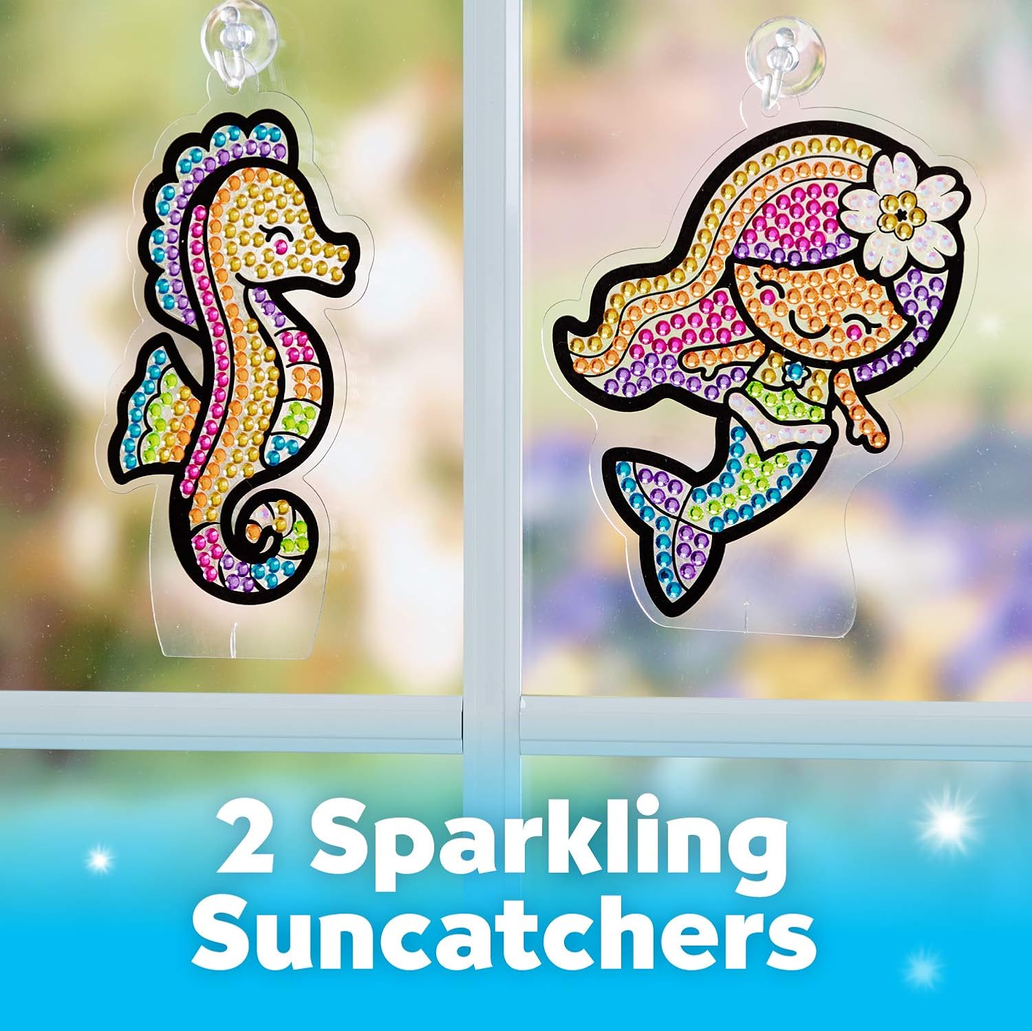 Creativity for Kids Big Gem Diamond Painting Kit - Create Your Own Under the Sea Friends Stickers and Suncatchers - Mermaid and Diamond Art for Kids