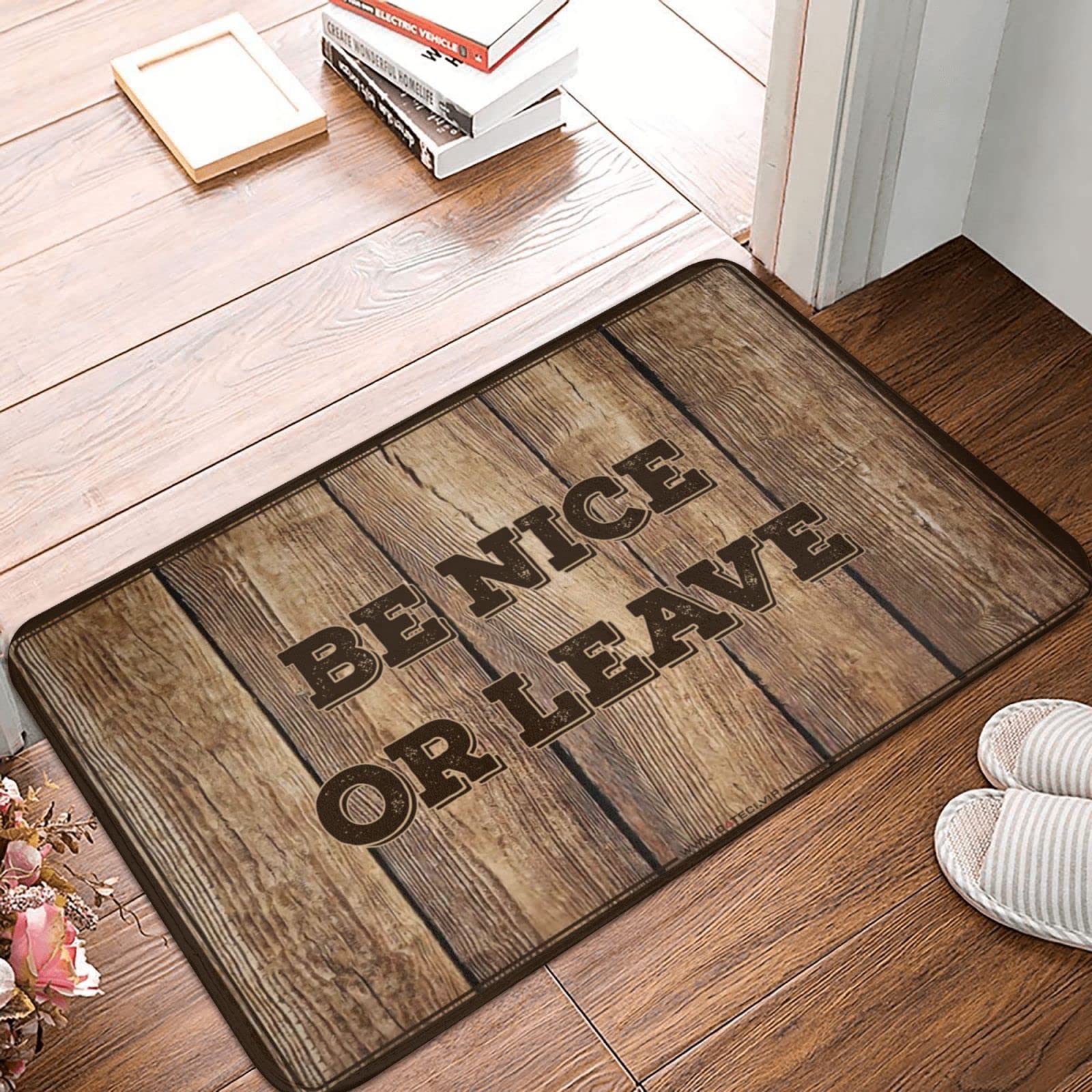 Tapis de porte d'intérieur Hello Be Nice pour entrée accueillante