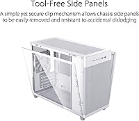 Vista 4 de ASUS Prime AP201 - Funda blanca para PC Micro ATX, diseño compacto de 33 litros, ventiladores preinstalados, panel de malla, paneles laterales sin