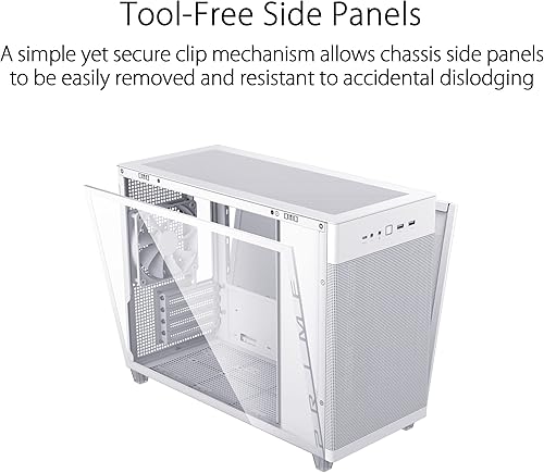 Miniatura 4 de ASUS Prime AP201 - Carcasa blanca Micro ATX para PC, edición de vidrio templado, compatible con tarjetas gráficas de hasta 13.307 in, refrigeradores