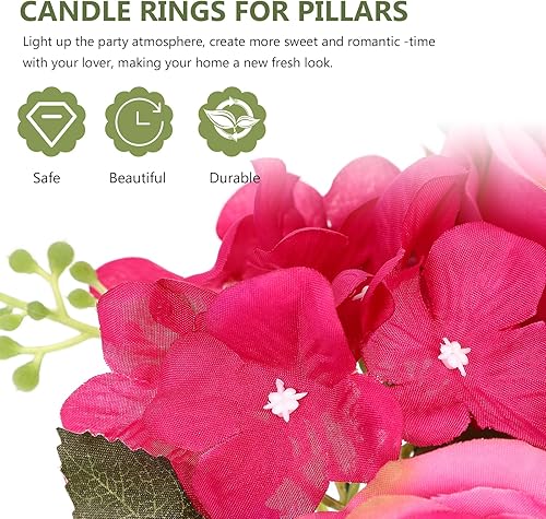 Miniatura 3 de Anillos de vela de flores, anillos de vela de rosas, decoración floral artificial, centros de mesa, decoración de rosas, anillos, coronas para el