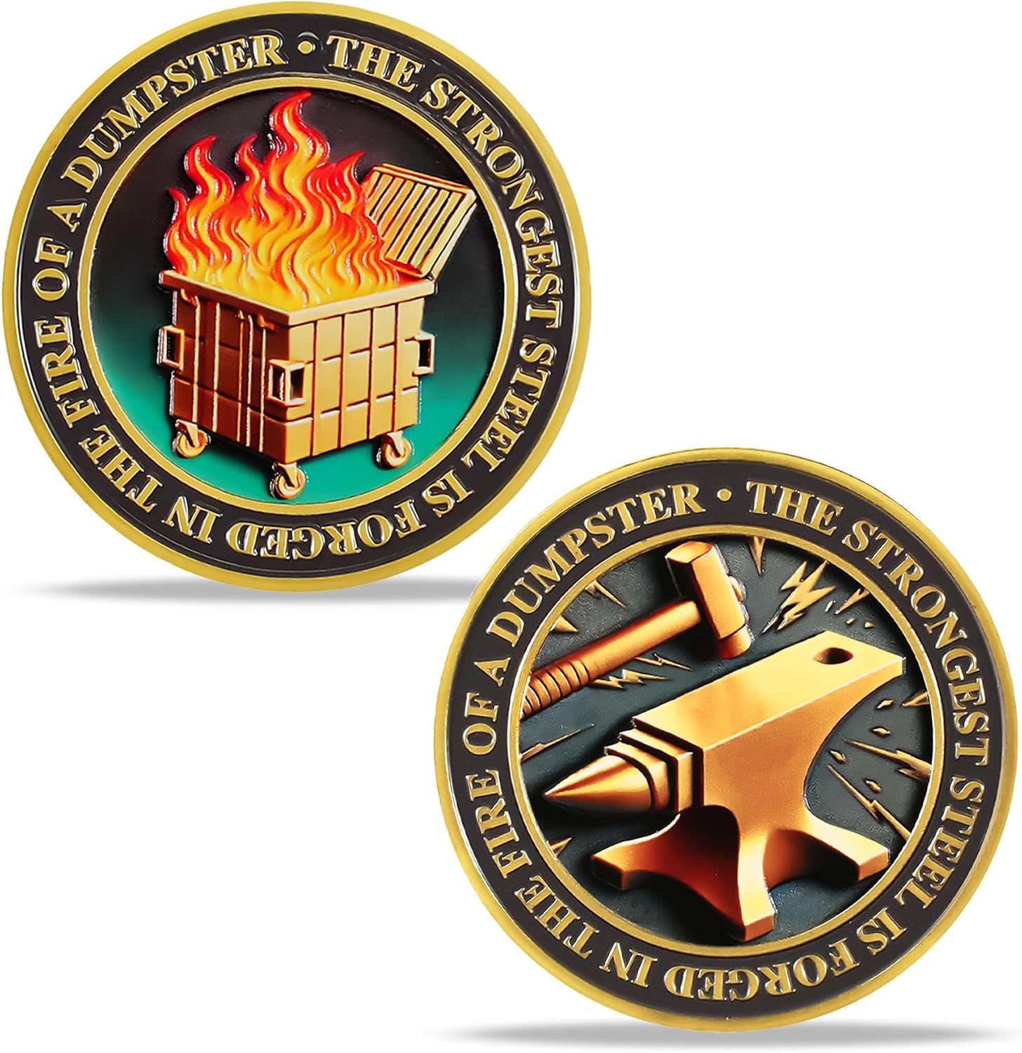 Bhealthlife Dumpster Fire Challenge Coin – Hilarious Medallion for Employee Appreciation - Funny Office Gifts Going Away Gifts for Coworkers