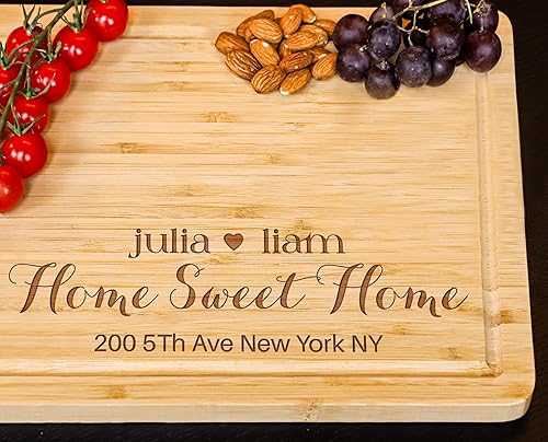 Miniatura 2 de Home Sweet Home Cutting Board with Address, Housewarming Gifts for New Apartment, New Home Owners, First Home Gift For Newlyweds, Couple, Moving