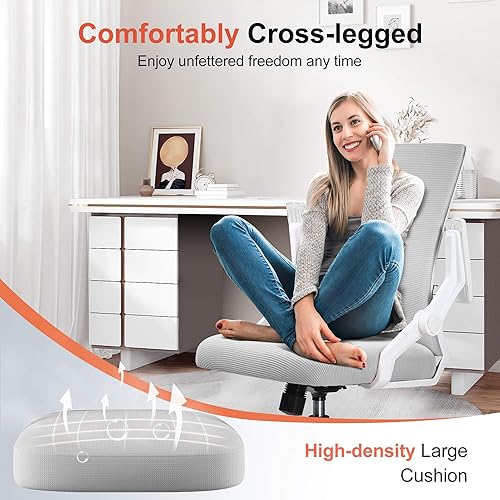 Miniatura 6 de GTRACING Silla de oficina ergonómica con reposabrazos abatibles, silla ejecutiva para computadora en casa, malla transpirable y cómodo soporte