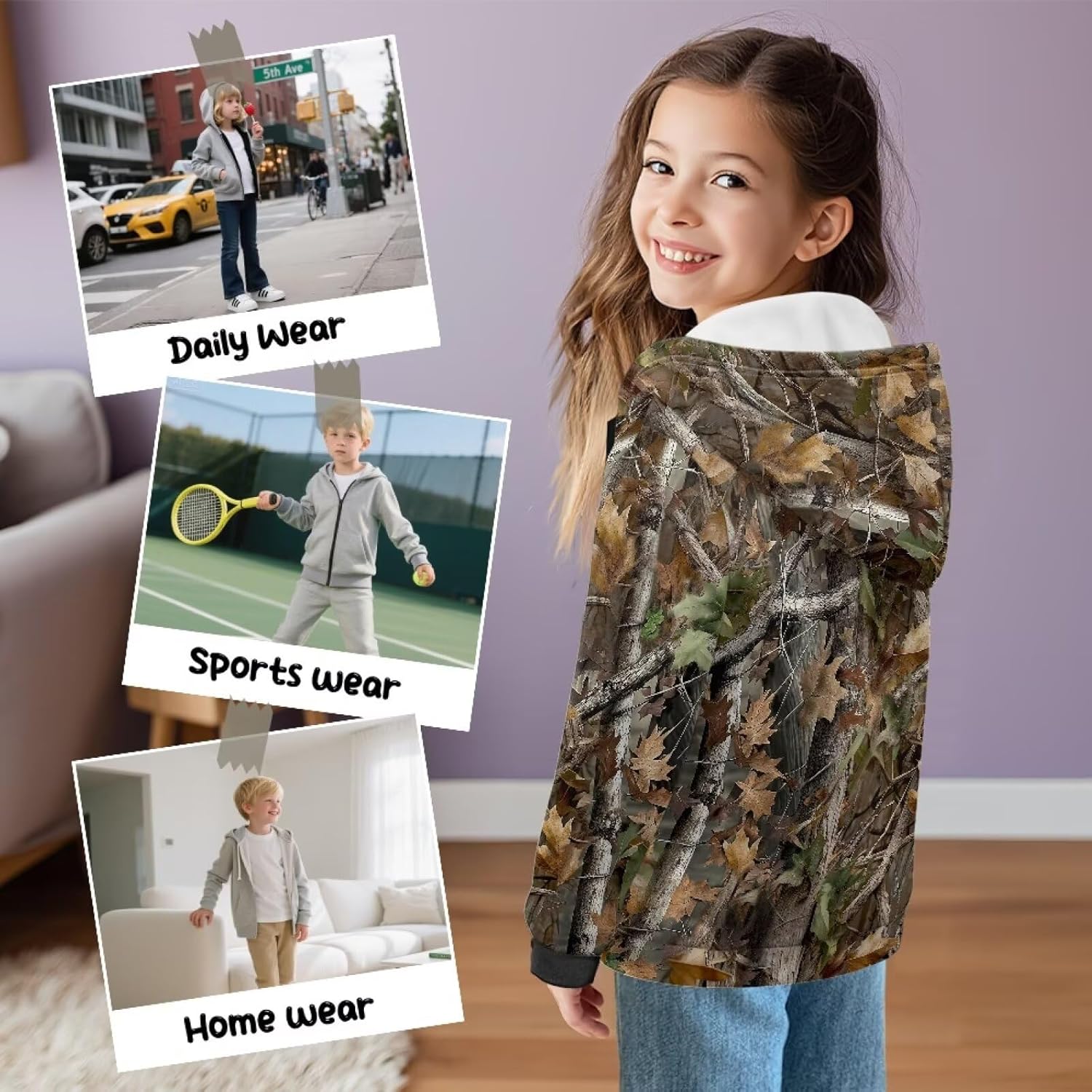 Dolyues Zip Up Hoodie Boys Hoodie with Long Sleeve Winter Sweatshirt Warm Jacket for Sport Travel School 6-16 Years