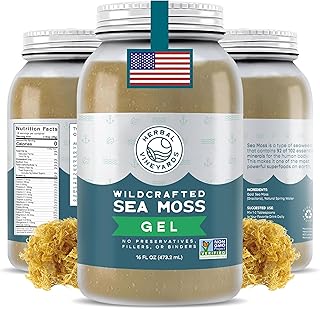 Herbal Vineyards Wildcrafted Irish Gold Sea Moss Gel 16 Oz - Organic Seamoss Gel Made with Dried Seaweed & Fresh Sea Vegetables, Natural & Plant-Based, Harvested in Pristine Waters, USA
