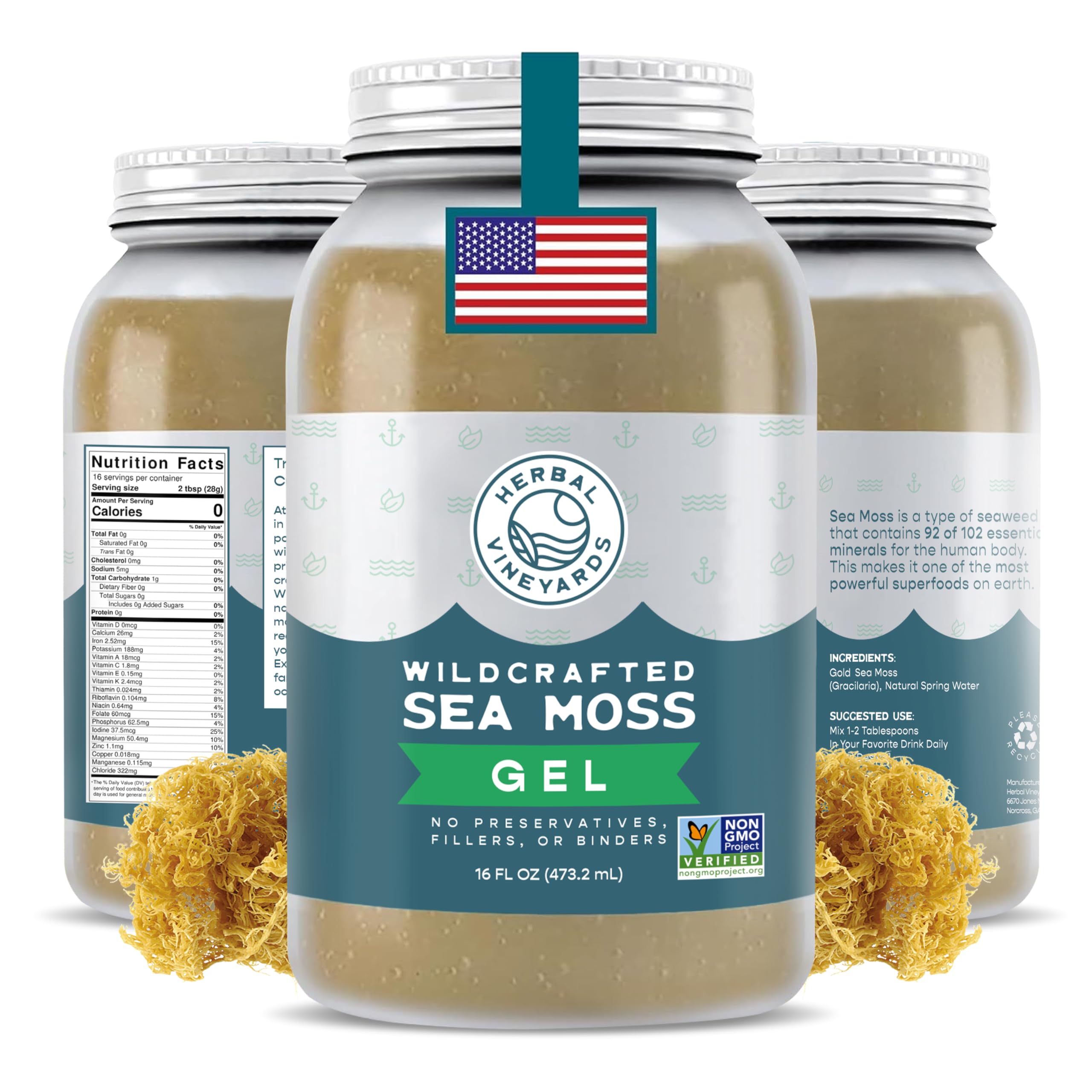 Amazon.com: Herbal Vineyards Raw Irish Sea Moss Gel 16oz
