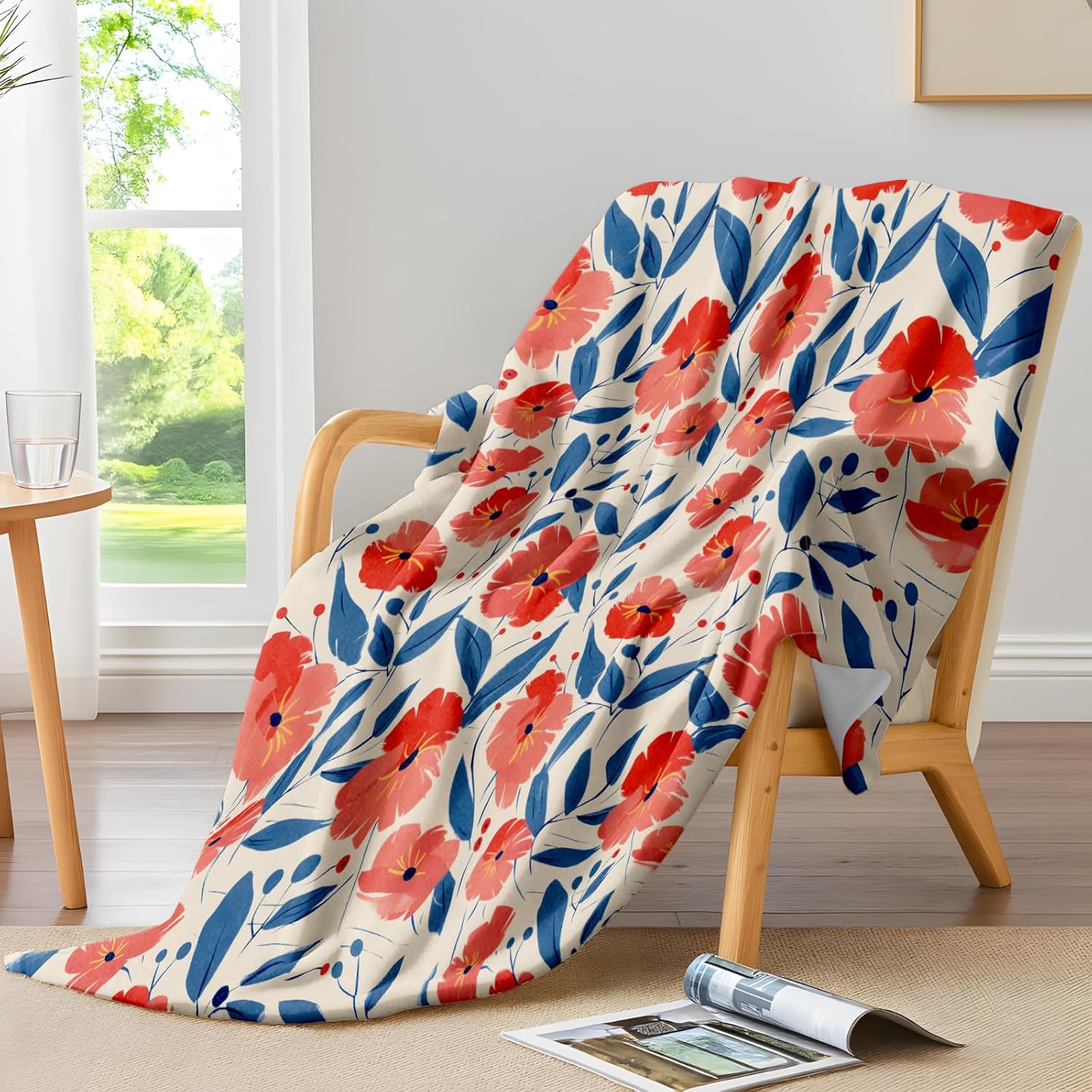 Rainbow Cloud Flannel Throw Blanket 50x60 Inch, Pastel Pink Illustration Blankets, Sweet Dreamy Home Decor for Bed Couch Tent Travel Picnic, Thoughtful Gifts for Girls Women Aesthetic Lovers