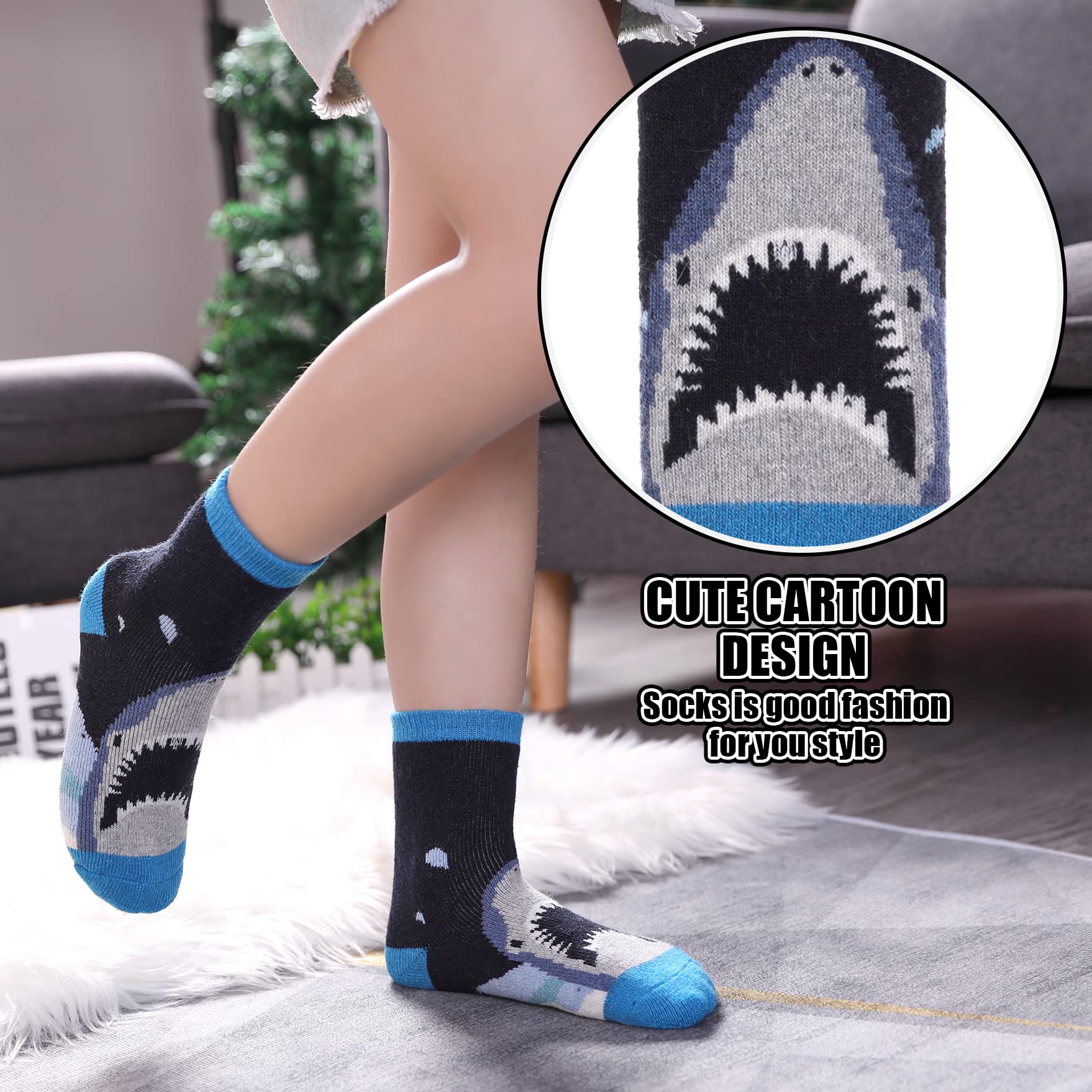 Calcetines de senderismo para niños de lana merino para niños y niñas Toddler Thermal Invierno cálido Grueso Tripulación Botas de snowboard Regalo Calcetines