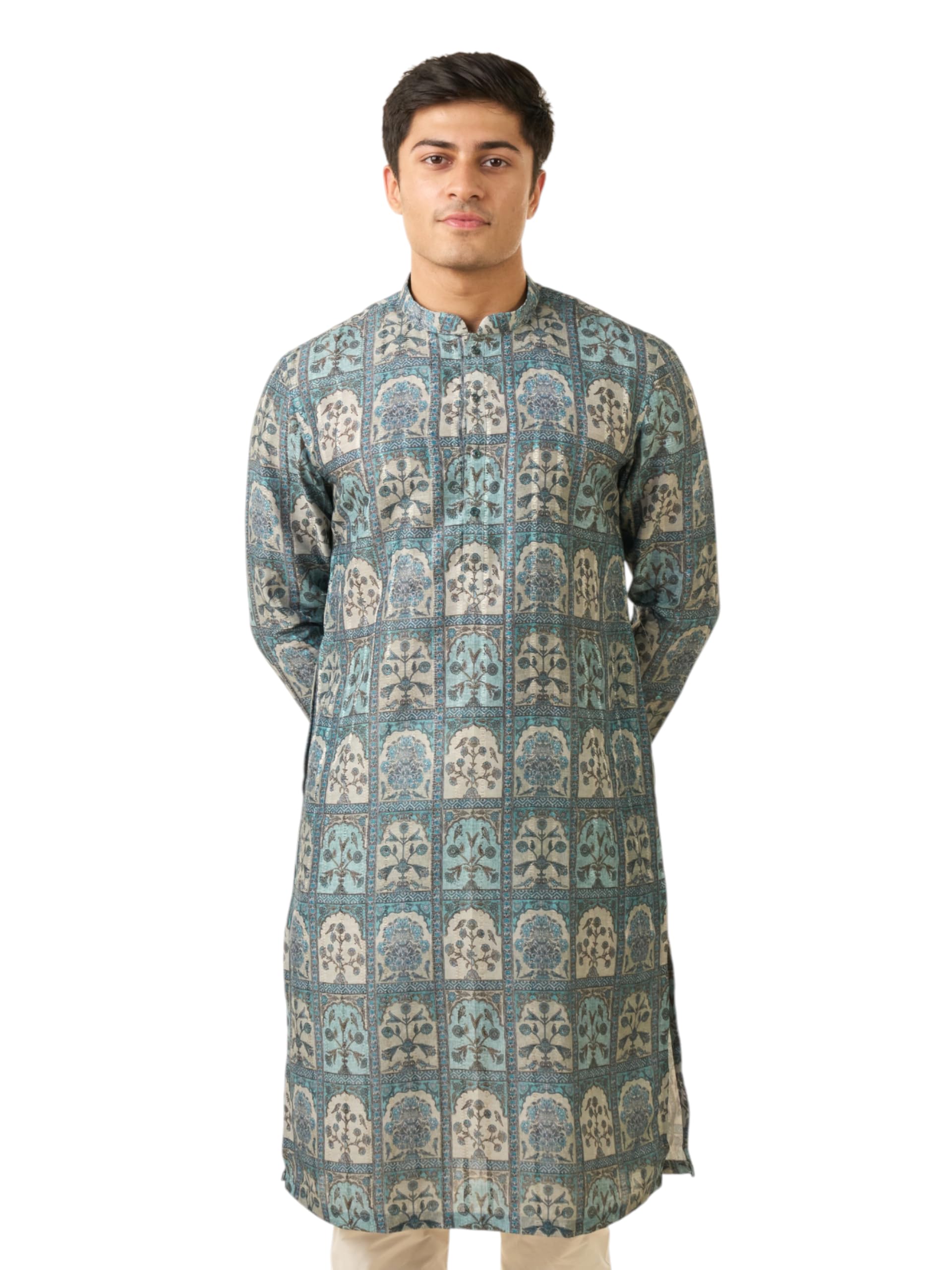diwas by manyavar Men's Art Silk Printed Kurta (1pc)-picture-51