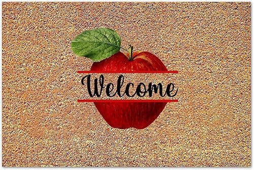Miniatura 7 de Tapete de entrada de manzanas de regreso a clases, coco y coco para el primer día de escuela, decoración de aula para interiores y exteriores,