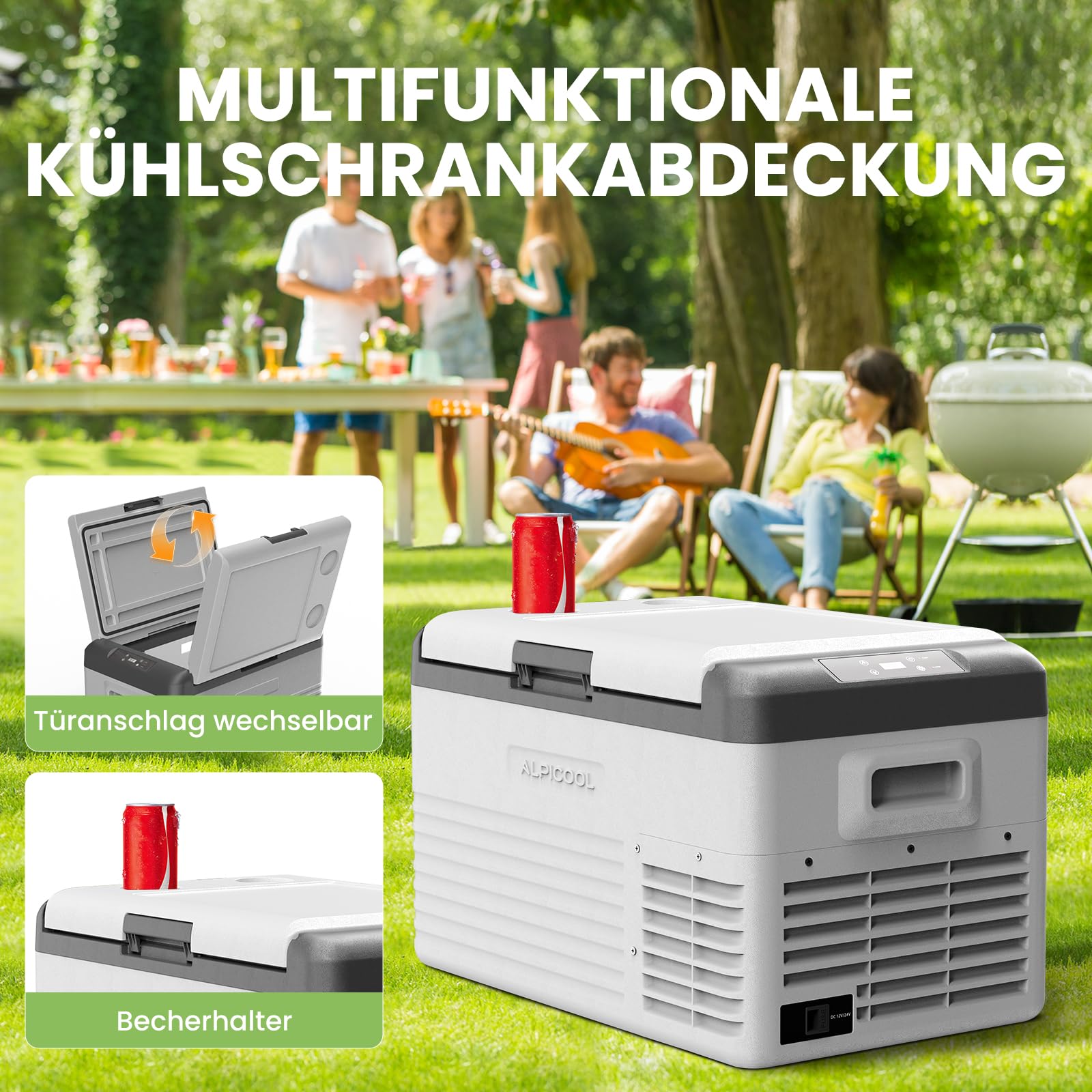Alpicool CL30 Nevera Portátil Eléctrica 29L, Nuevo 2026 de Nevera de Coche 12V /24V DC, 20°C a -20°C Nevera Compresor, Refrigerador de Coche para Hogar, Camping, Viajes, Automóvil, Camión, Gris