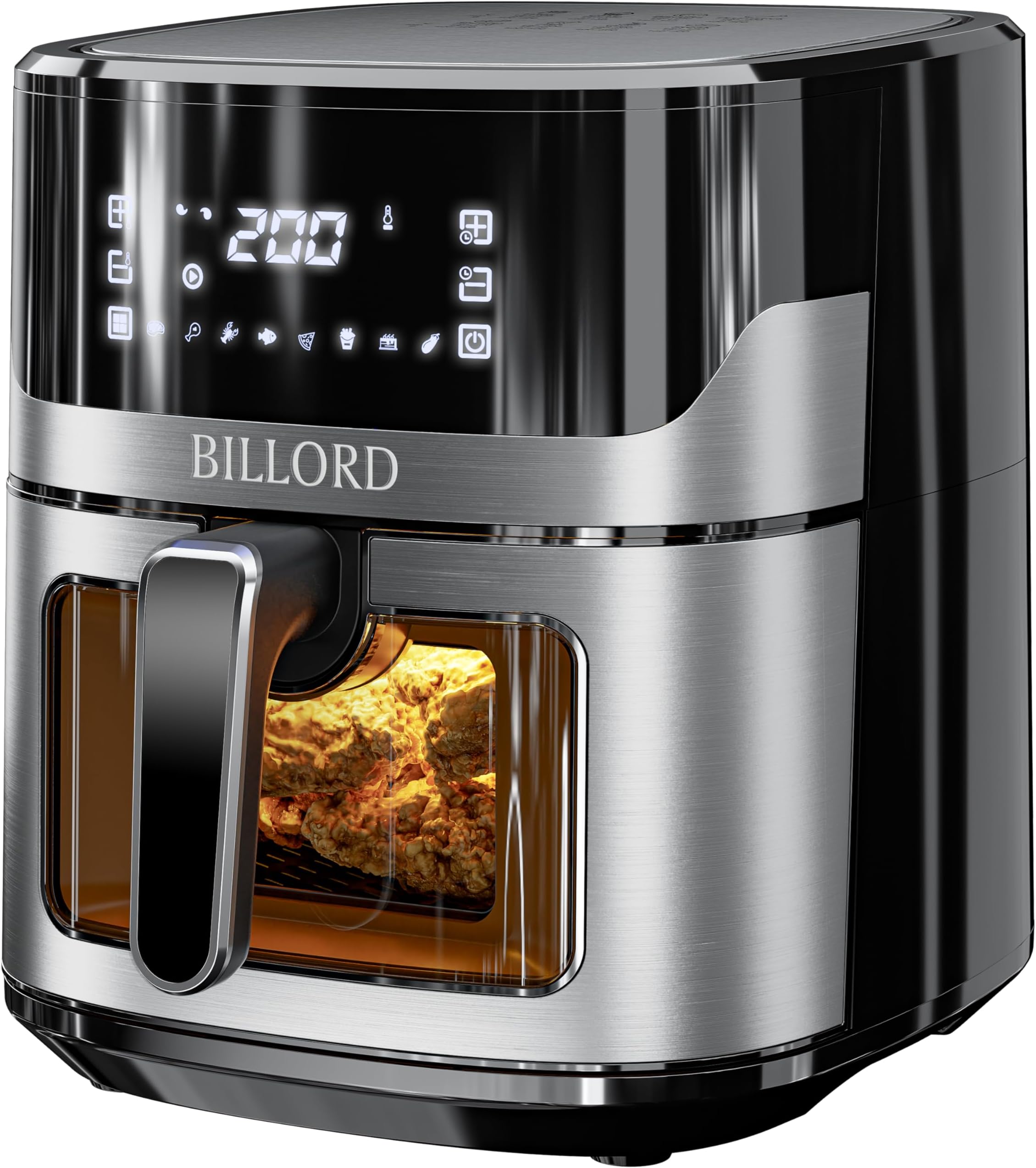 Air Fryer For Home,6.5 Litre Oven Healthy Cooking,Large Air Fryer Stainless With Non-Stick Frying Pot,8In1 Multi-Food Quick&Easy Meal Oiless Cooker With Lcd Digital Touch Sceen,1600 Watts