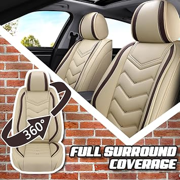 Car Seat Covers for RAM 1500 2012-2026, Premium Nappa Leather Car Seat Cover, Stylish Sport Seat Covers, Automobile Seat Cover Sets.(Standard 5 Seats/Beige)