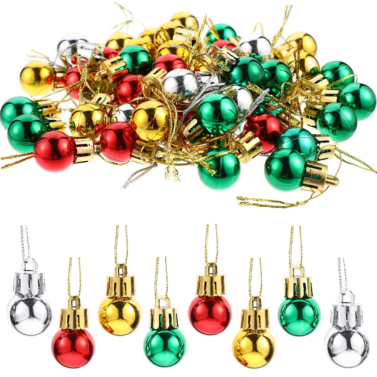 Boules de Noël or 96 pièces décorations incassables pour grand sapin fête