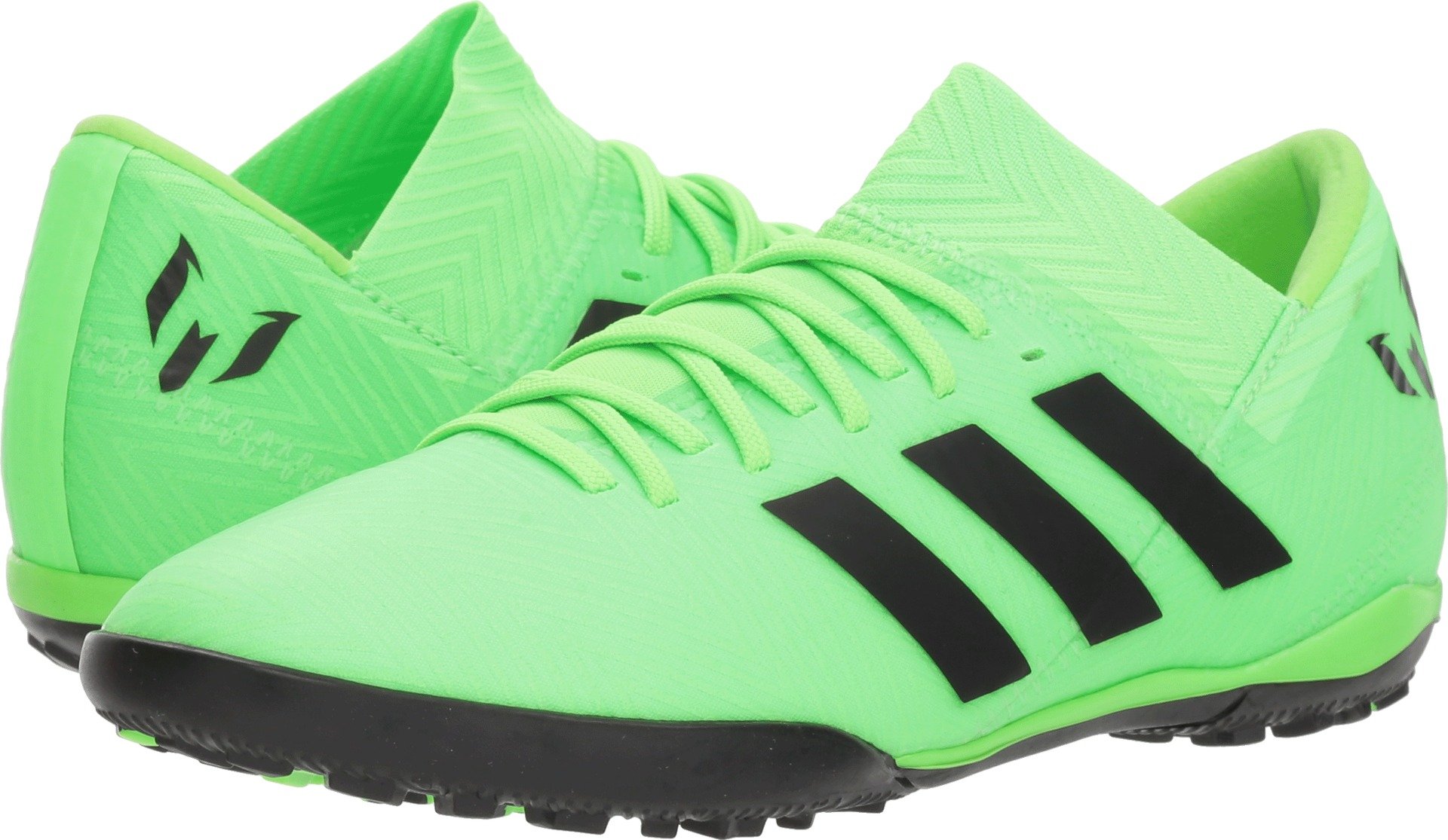 adidas Unisex-Kid's Nemeziz Messi Tango 18.3 TF J Soccer Shoe, Solar Green/core Black/Solar Green, 1