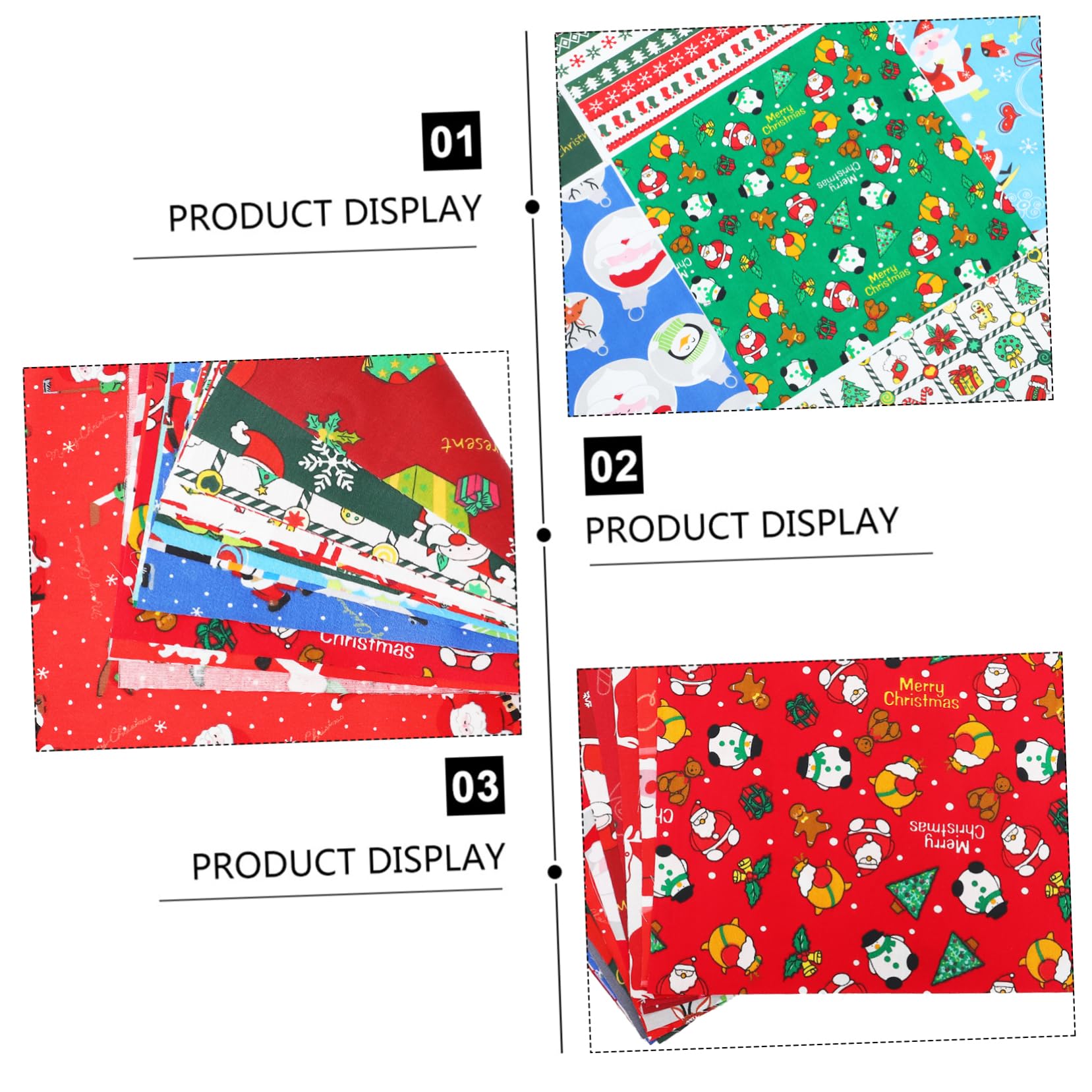 SEWACC 160pièces Coton Pour Noël De Motifs Festifs Matériel De Couture Pour Créations Artisanales