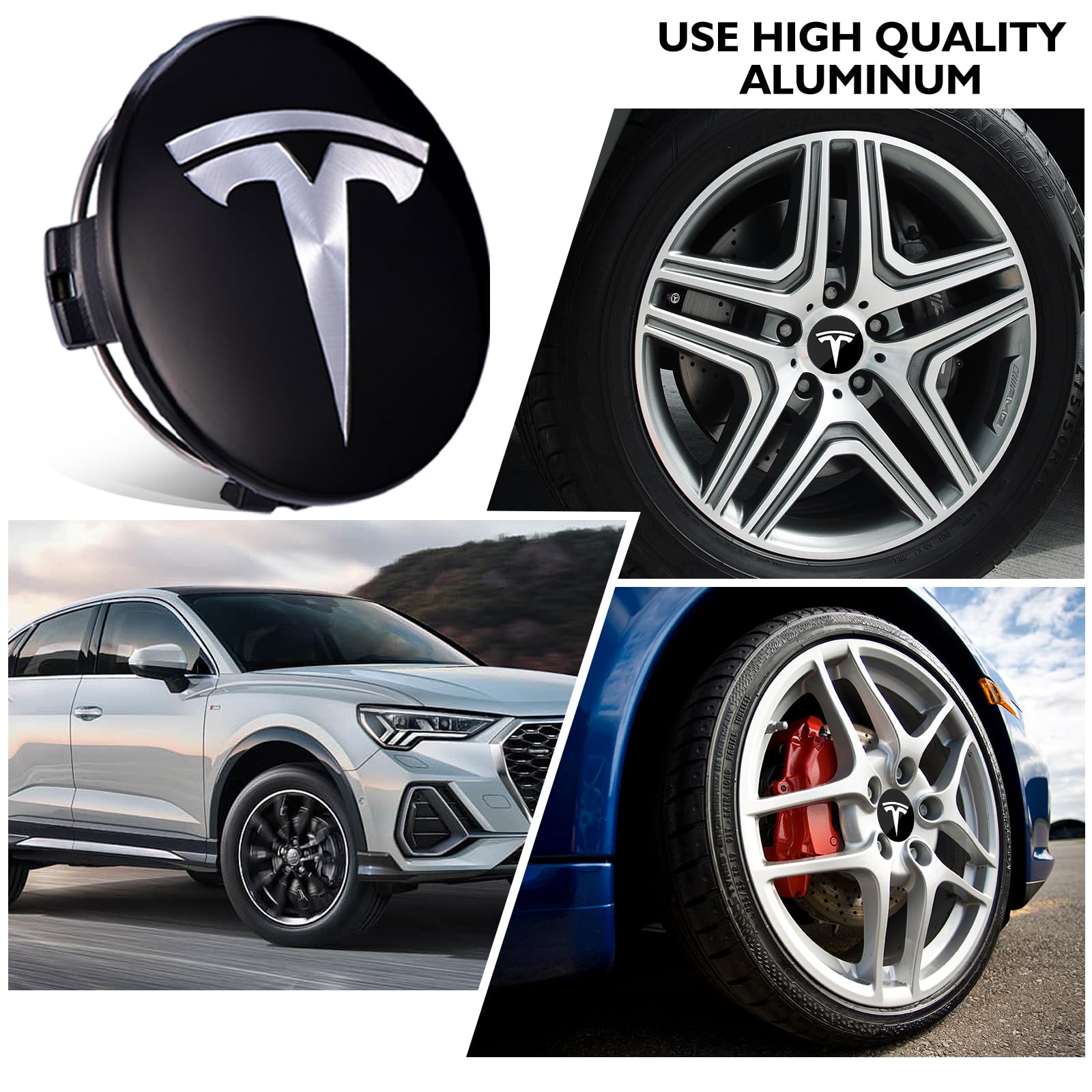 Kit d'enjoliveurs Tesla LEKEFETO Center pour Model 3 et Y, accessoires, écrous de roue avec logo Tesla