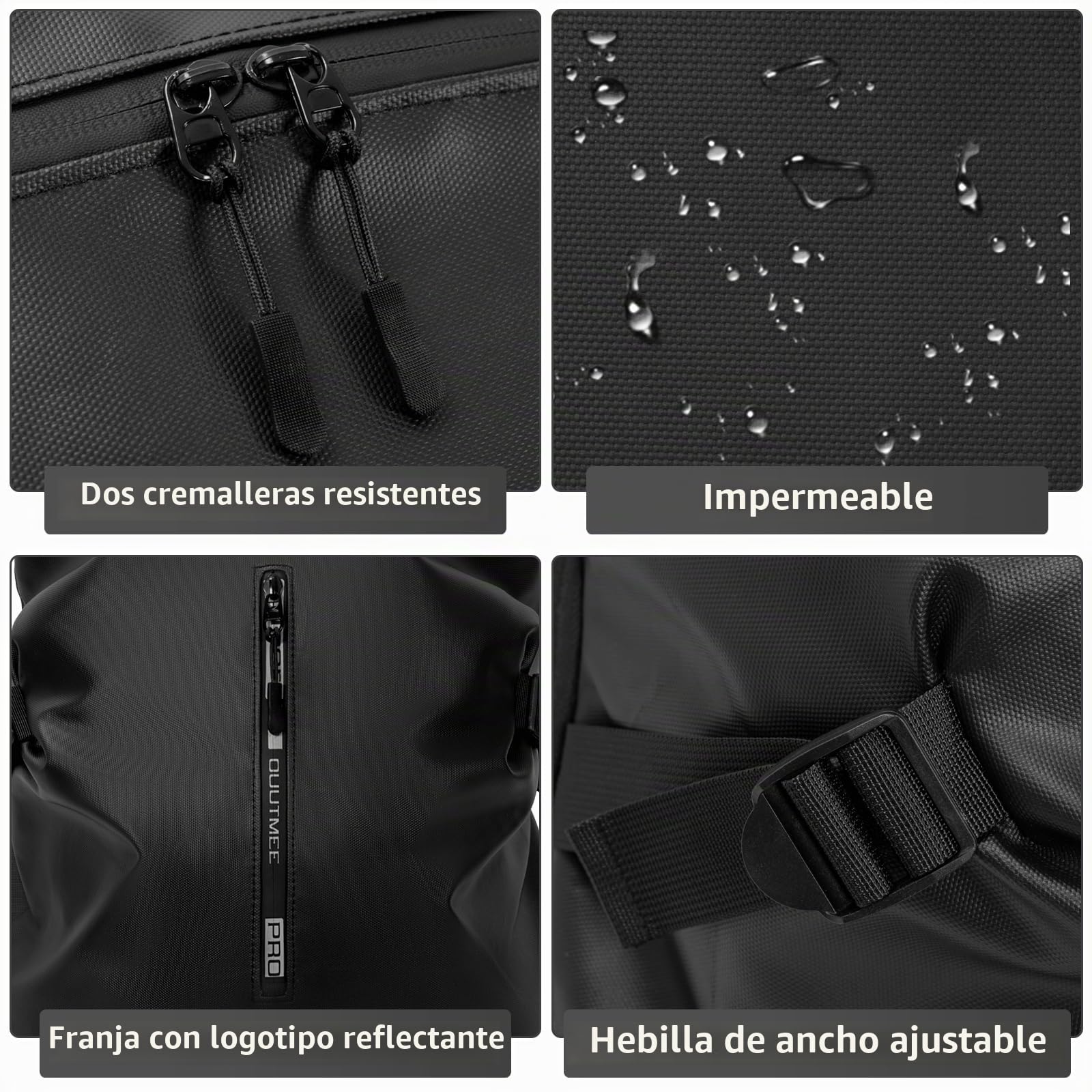 OUUTMEE Mochila de motocicleta, mochila impermeable para casco para hombres y mujeres, bolsa de bicicleta todoterreno, mochila de motocicleta con rayas reflectantes, mochilas de viaje para motocicleta