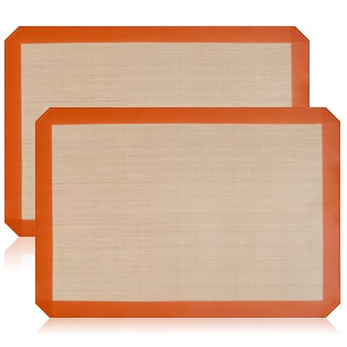 Luckyiren 2 Pack Silicone Baking Mat Set Half Sheet