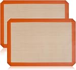 Luckyiren 2-Pack Silicone Baking Mats – Non-Stick Reusable BPA-Free Oven Liners, 100% Food-Grade Silicone, Fit Half Sheet Pans (16.54" x 11.62") for Cookies, Pastry & More