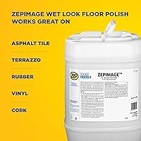 Vista 4 de Zep ZEPIMAGE 193535 - Esmalte de suelo de aspecto mojado, 5 galones (1 unidad), entrelazado de metal de copolímero acrílico, se seca rápidamente a