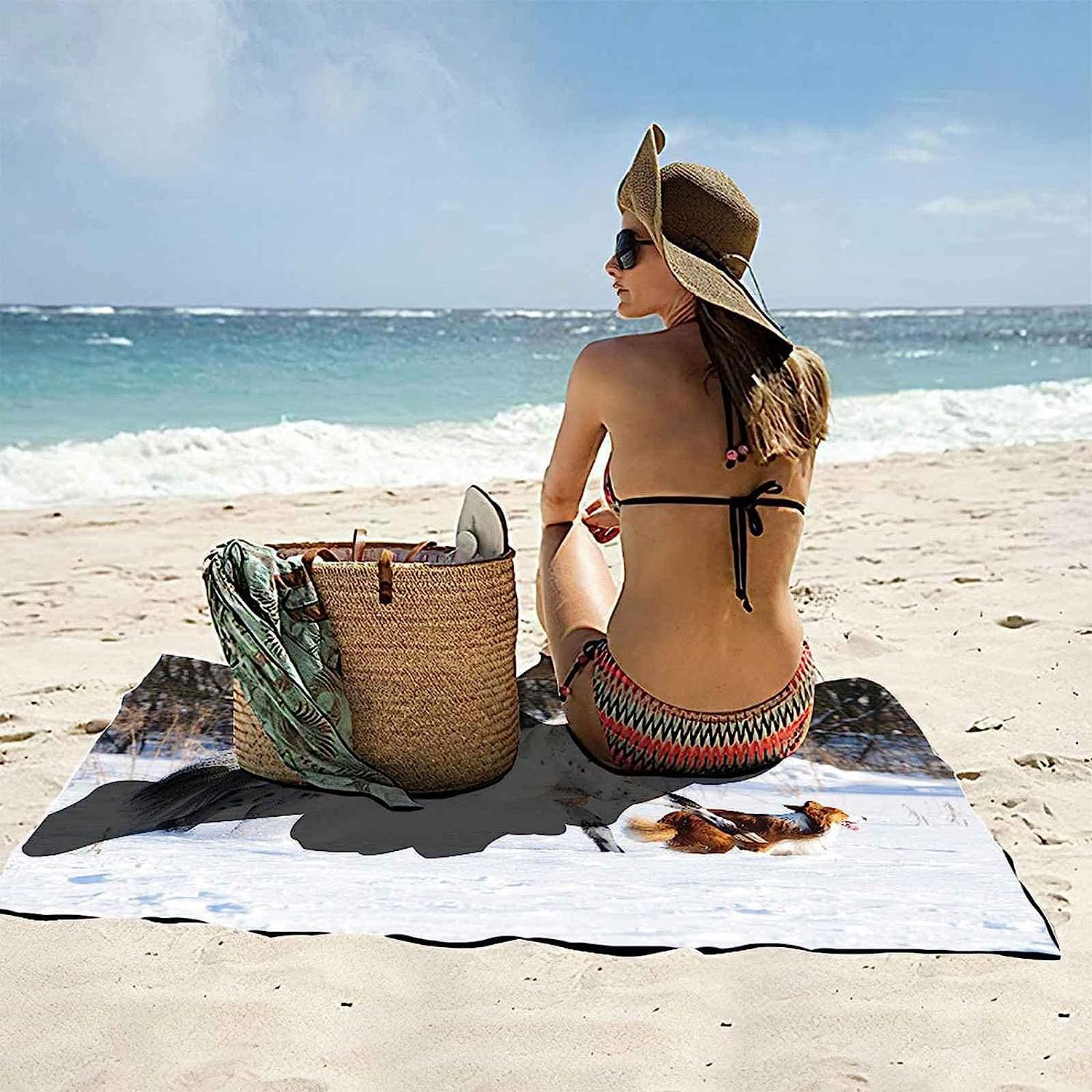 Telo Mare, Telo Fitness, Telo Da Palestra, 200 X 200 Cm, Asciugamano In Microfibra, Compatto, Asciugatura Rapida, Ultra Assorbente, Ultra Leggero, Per Sport, Tema Travel, Cucciolo Di -2Q2Z/L2B7-8E8I