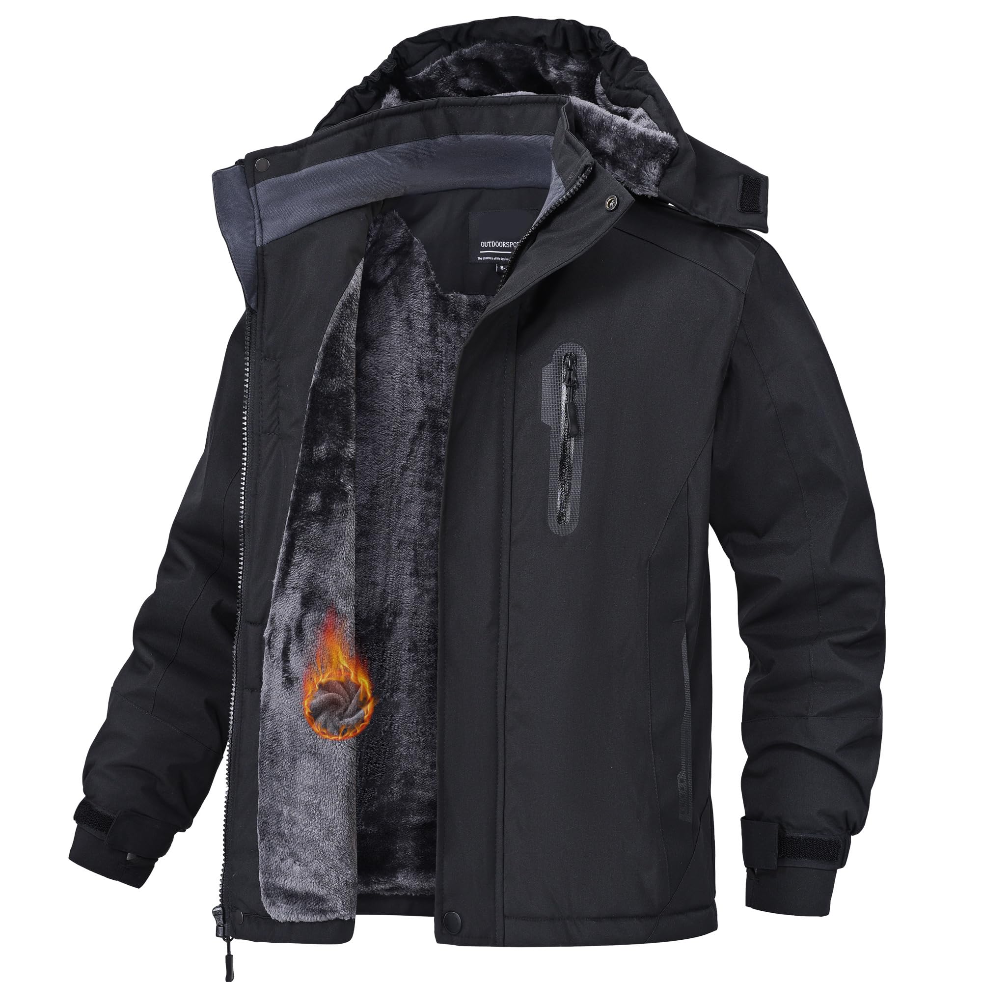 Winter Jacket for Boys and Girls Waterproof Ski Jacket Winter Snow Coat Hooded Fleece Windproof with Zip Pockets