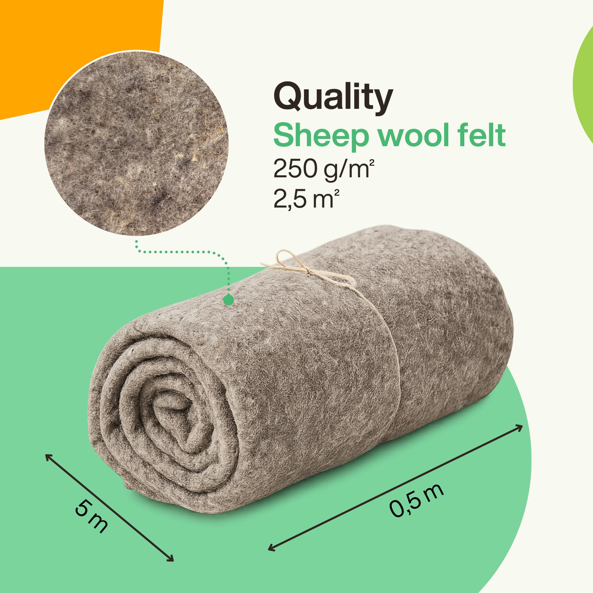 UNIGARDIA Mata z ekologicznej wełny owczej 50 x 500 cm – ochrona zimowa z wełny owczej dla roślin – 100% ekologiczna wełna owcza – włóknina zimowa do roślin doniczkowych – ochrona przed ślimakami