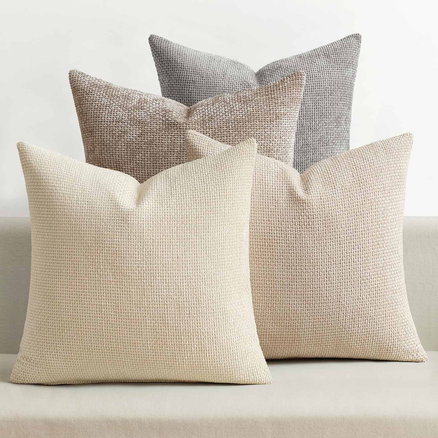 MIULEE Kissenbezug Chenille Kissenhülle 4er Set Kissenbezüge Sofakissen Dekokissen Weicher　Couchkissen Zierkissen Deko Bezug Sofakissenbezug für Wohnzimmer Schlafzimmer Kinder Büro