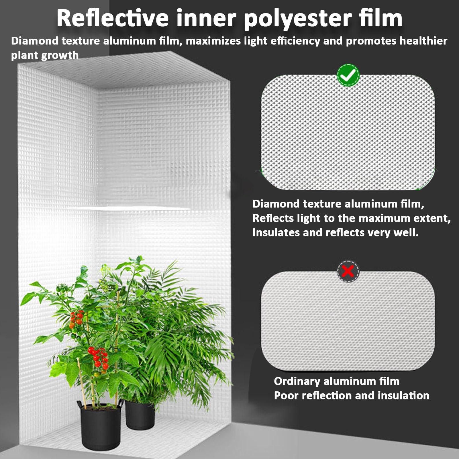 Kit de armario de cultivo inteligente con luz LED, caja de propagación, armario de cultivo, invernadero para plantas de interior,70x70x160cm