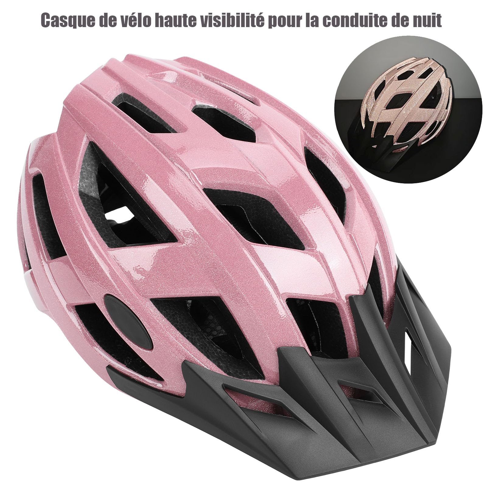 TOMSHOO Casque Vélo Adulte Homme et Femme, Réglable 58–61 cm, avec Visière Amovible et Coussins Intérieurs Confortables, pour VTT, Vélo de Route et Circulation Urbaine