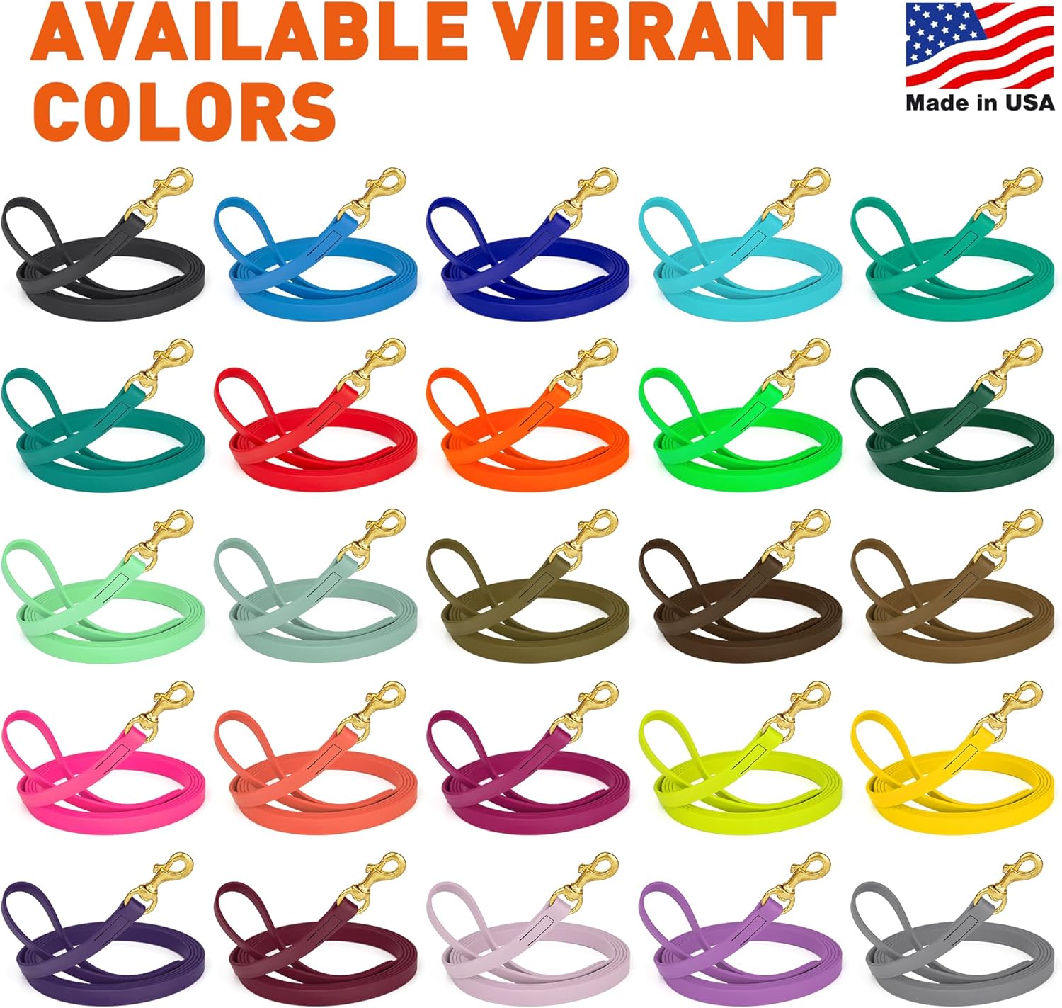 Viper Biothane K9 Working Dog Leash Waterproof Lead for Tracking Training Schutzhund Odor-Proof Long Line with Solid Brass Snap for Puppy Medium and Large Dogs, 15ft Black