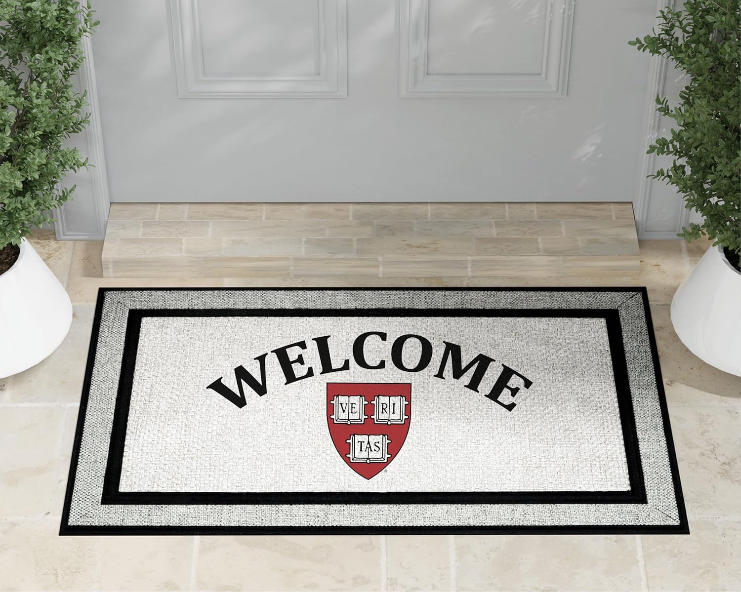 KH Sports Fan 18x30 Gray Harvard Crimson Welcome Doormat NCAA Rug
