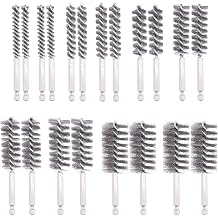 20pcs Drill Brush Attachments for Cleaning, Wire Brush for Drill, Drill Wire Brush, Stainless-Steel Bore Brush with Handle 1/4 Inch Hex Shank, for Drill Attachment, Tube Cleaning Rust