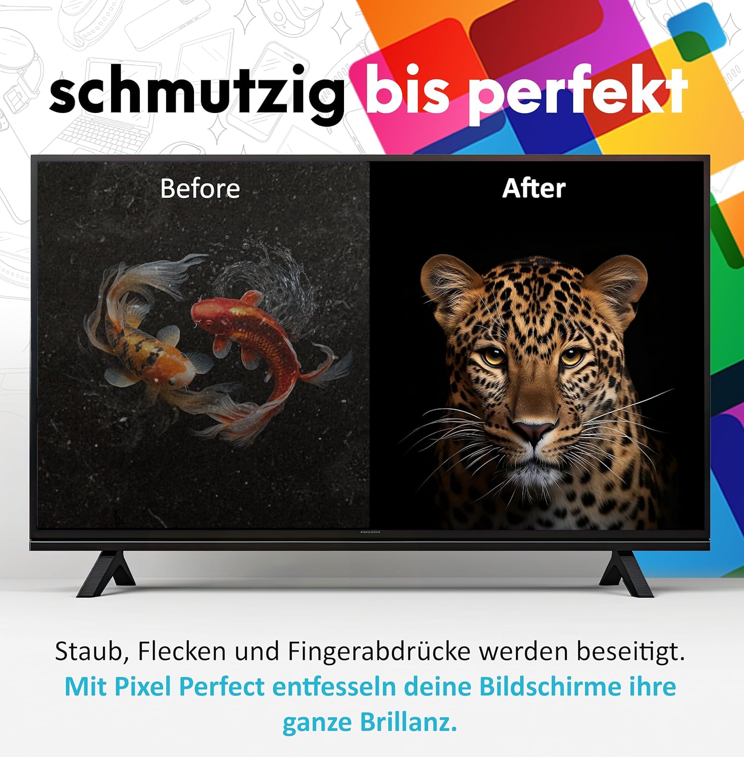 Pixel Natural XL Bildschirmreiniger: Der Ideal für makellose Displays – 500 ml für TV, Laptops und mehr!