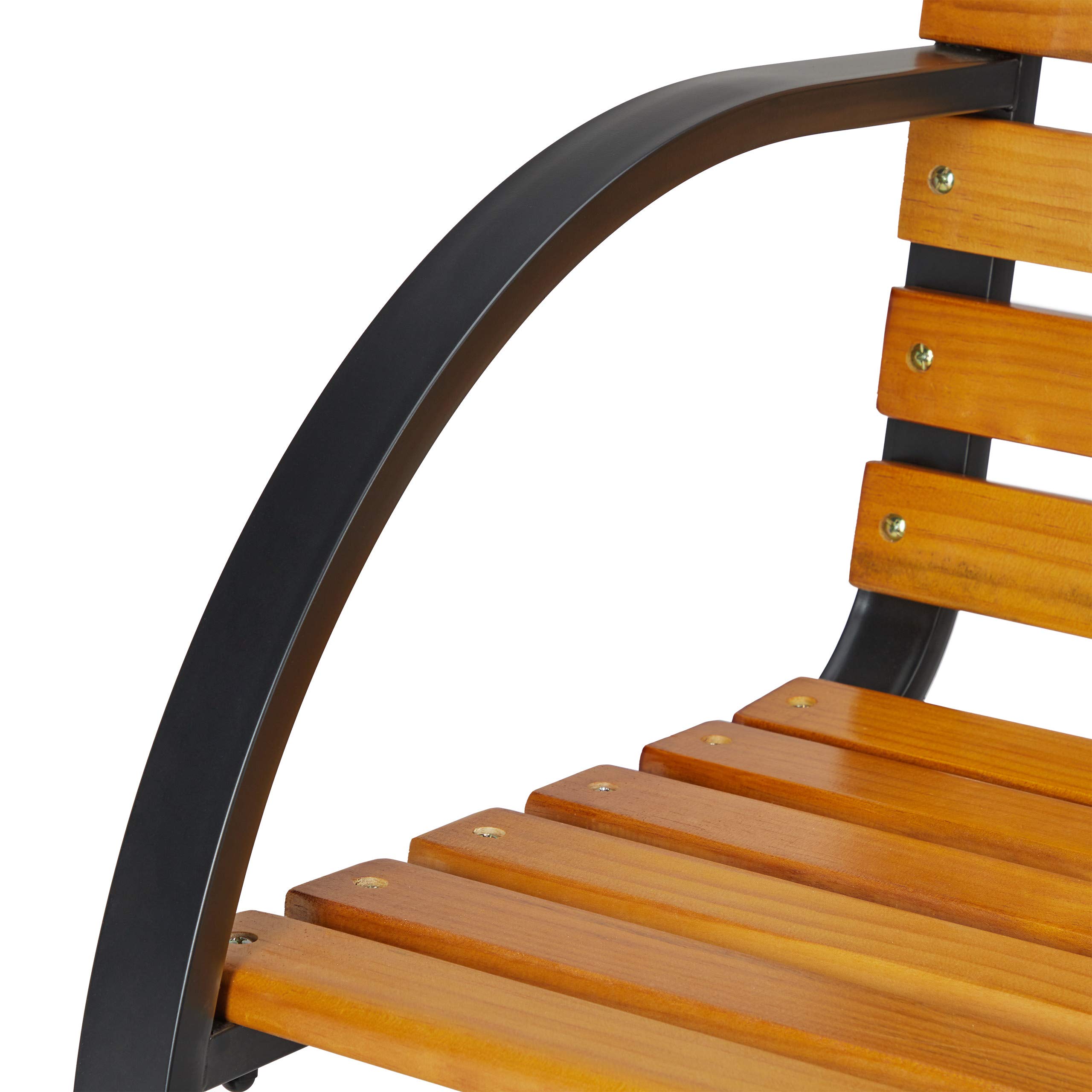 Relaxdays Banc de Jardin, 2 Places, étai en Bois Dur, Acier, extérieur, Balcon et terrasse, HLP 84 x 122 x 60 cm, Nature