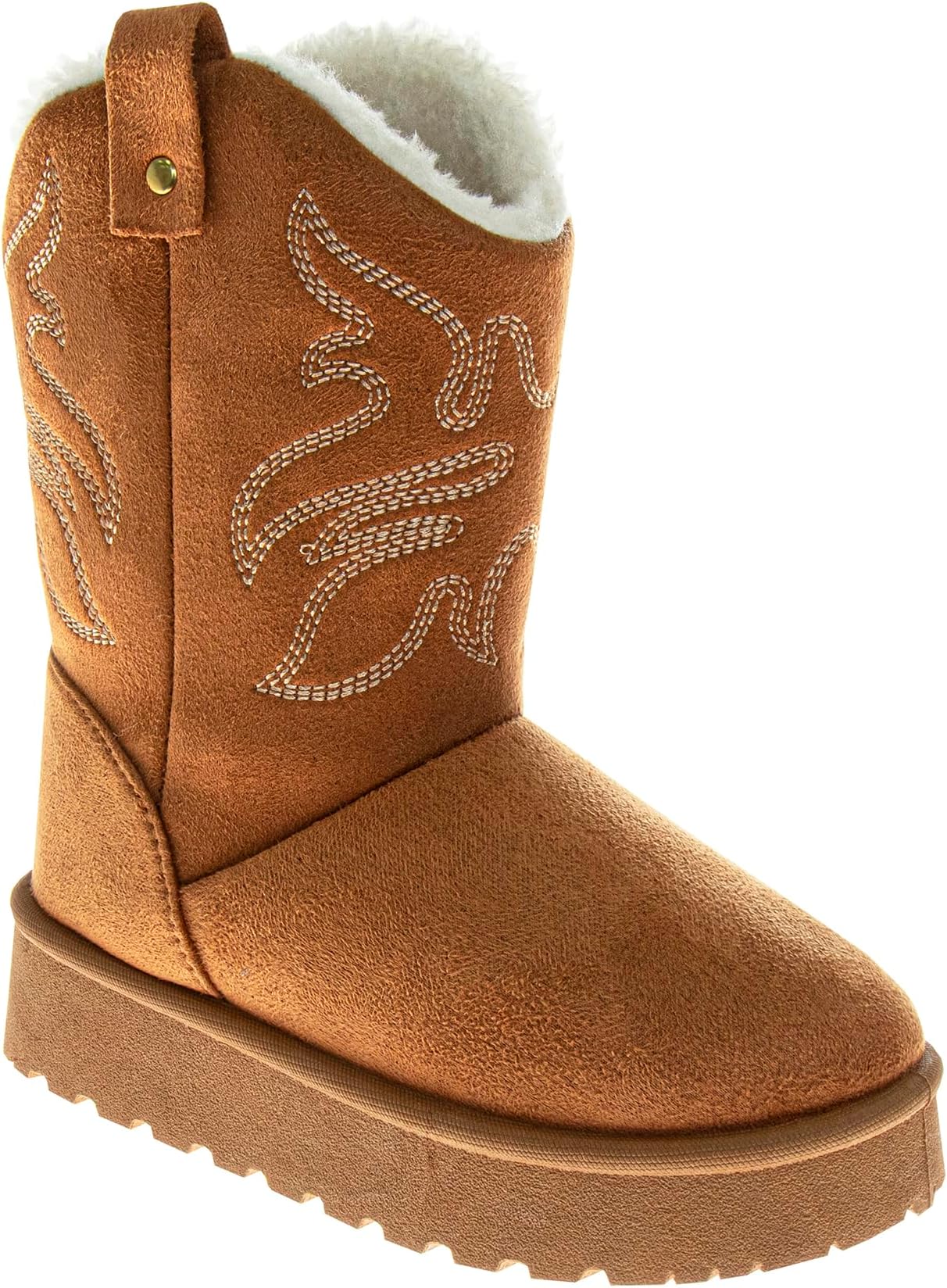 Kids Fuzzy Cozy Boot for Girls - House Shoe Slipper Winter Boots - Black (sizes: 11-13 Little Kid / 1-3 Big Kid)