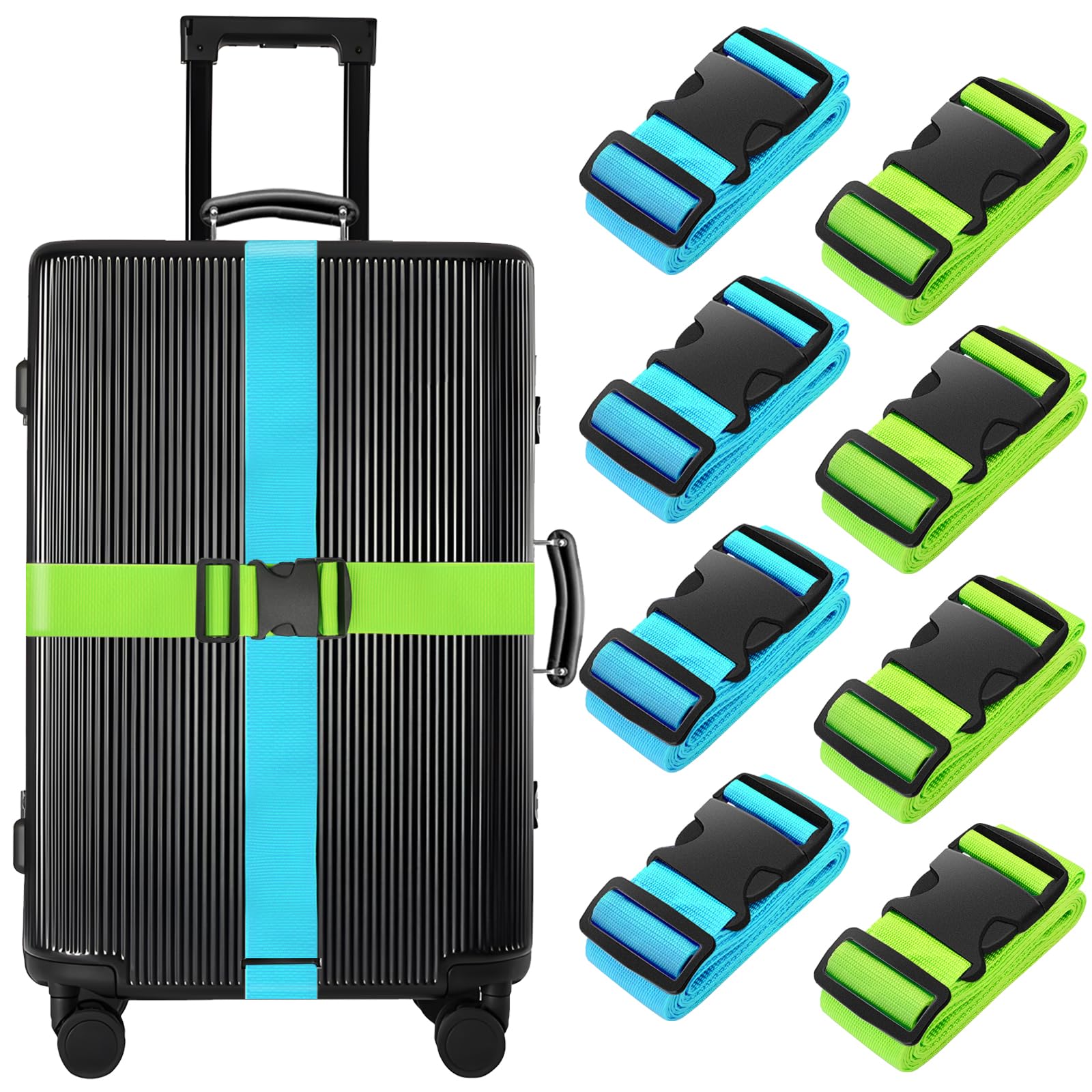 BILIONE Luggage Straps for Suitcases,79" Long Adjustable Luggage Belts