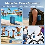 Portable Bluetooth Speaker Wireless, IPX7 Waterproof Mini Speakers, 20W Loud Stereo Bass, 15H Playtime, BT5.3 & TWS, RGB Light, for Shower/Outdoor/Party/Gift/Stocking Stuffers (Blue)