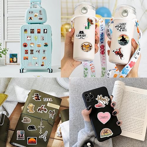 Miniatura 6 de Calcomanías de vaquero y vaquera, 100 unidades, exclusivas para el día de San Valentín, calcomanías de vinilo Country Western, calcomanías de