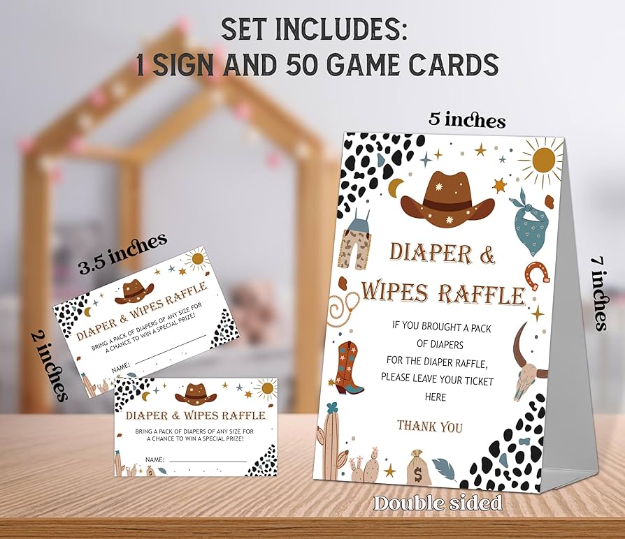 Amazon.com: Baby Shower Diapers Wipes Raffle, 1 Standing Sign with 50 Diaper Raffle Tickets, Cowboy Diaper Raffle Tickets for Baby Shower, Gender Reveal Party Favor Decorations Supplies(MQ-8-7) : Home & Kitchen amazon-com-baby-shower-diapers-wipes-raffle-1-standing-sign-with-50-diaper-raffle-tickets-cowboy-diaper-raffle-tickets-for-baby-shower-gender-reveal-party-favor-decorations-supplies-mq-8-7-home-kitchen