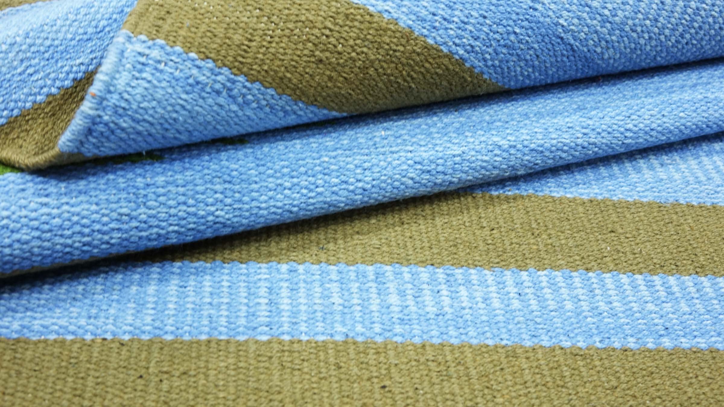Knallbunter Kelim Teppich 80x120 Handgewebt Mehrfarbig Gestreift 5