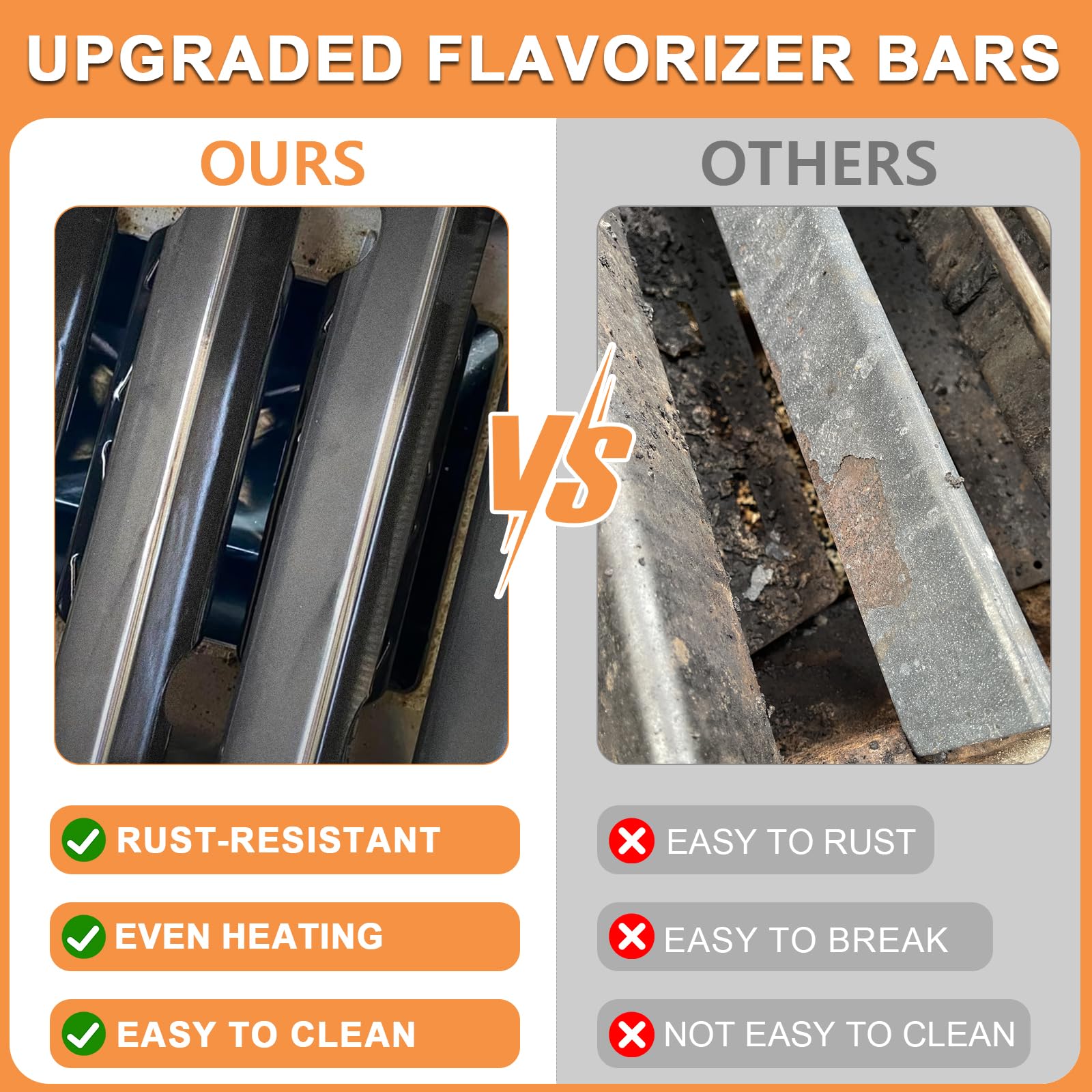66033 Flavorizer Bars für Weber GS4 Genesis 2 Weber Grillteile Weber Genesis II 410 & II LX 440 Grill (ab 2017), Weber Genesis II E-410, II E-435, für Weber Genesis II Flavorizer Bars 66797 66030