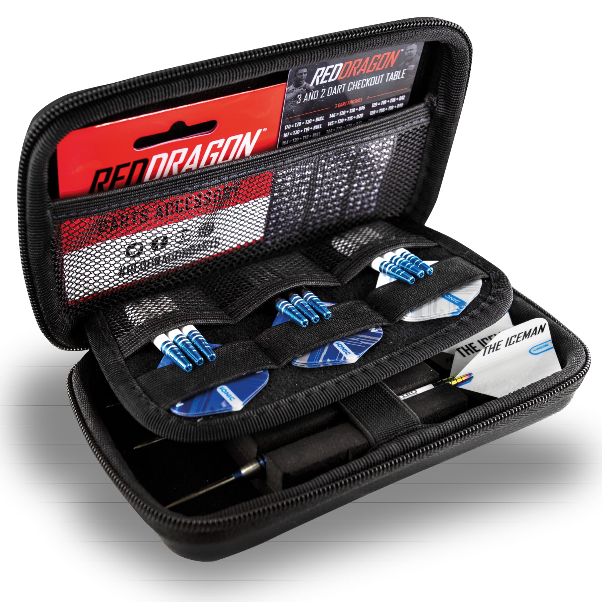 RED DRAGON Gerwyn Price Iceman World Champion Edition - Custodia per freccette, organizer professionale per accessori, custodia per 3 freccette completamente assemblata