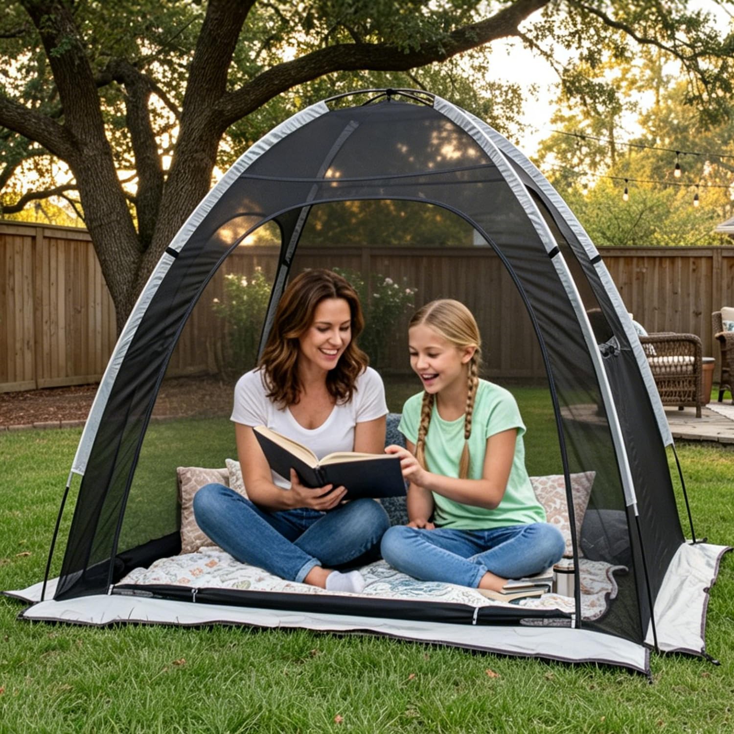 screen house tent with floor Abahub Portable for 1/2 Person, 5.9x4.3x5.2 ft Fam_Lvl_3: Ketten and guy ropes ensure Farbe:Knight Black 6x4 Canopy Tent, Heavy