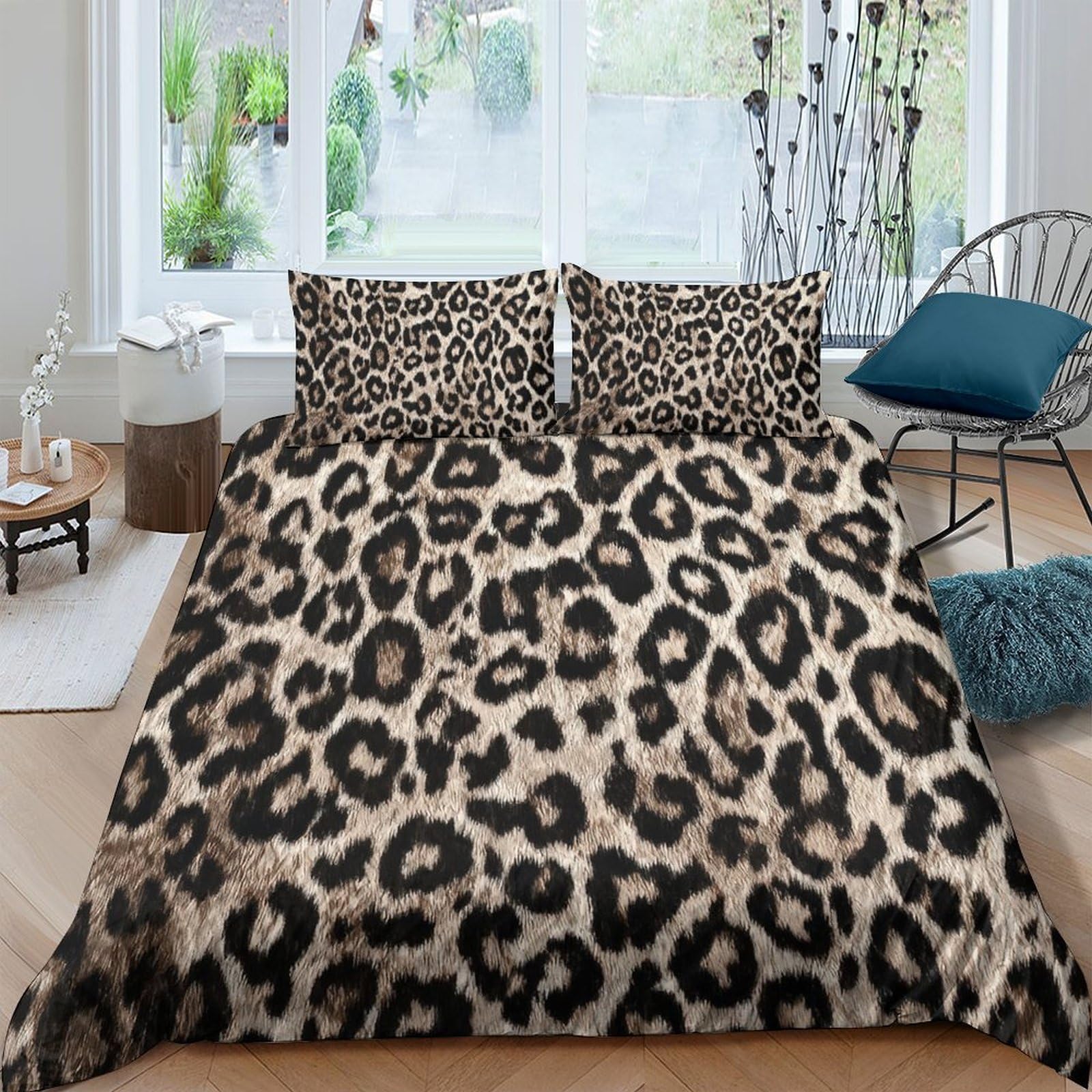 Ctjqhvkz Style-4 3D Printed Leopard Pattern Fitted Sheet Microfiber Soft Bed Cover For Bedroom Decor Dorm Mattress Protection Single（135X200cm）