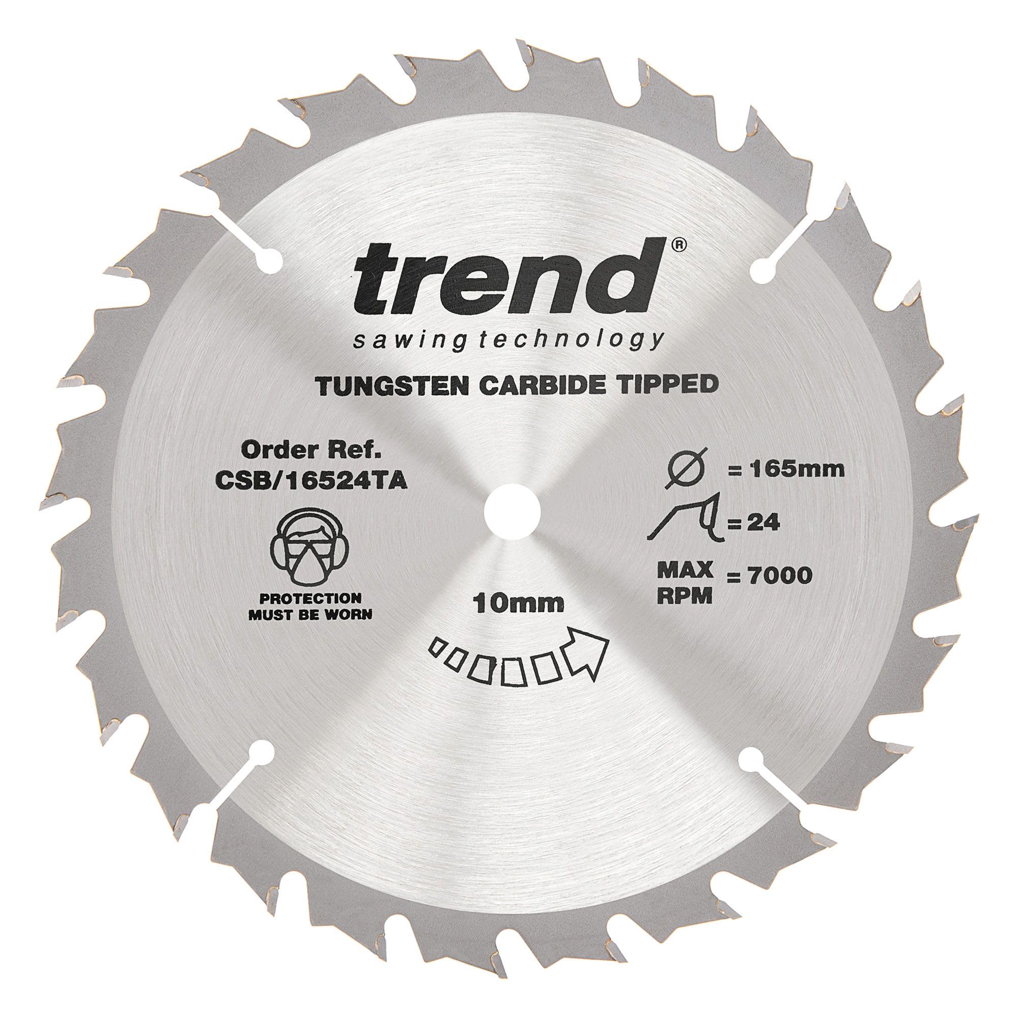 Trend CRAFTPRO Wood Cutting Cordless Saw Blade 165mm 24T 10mm