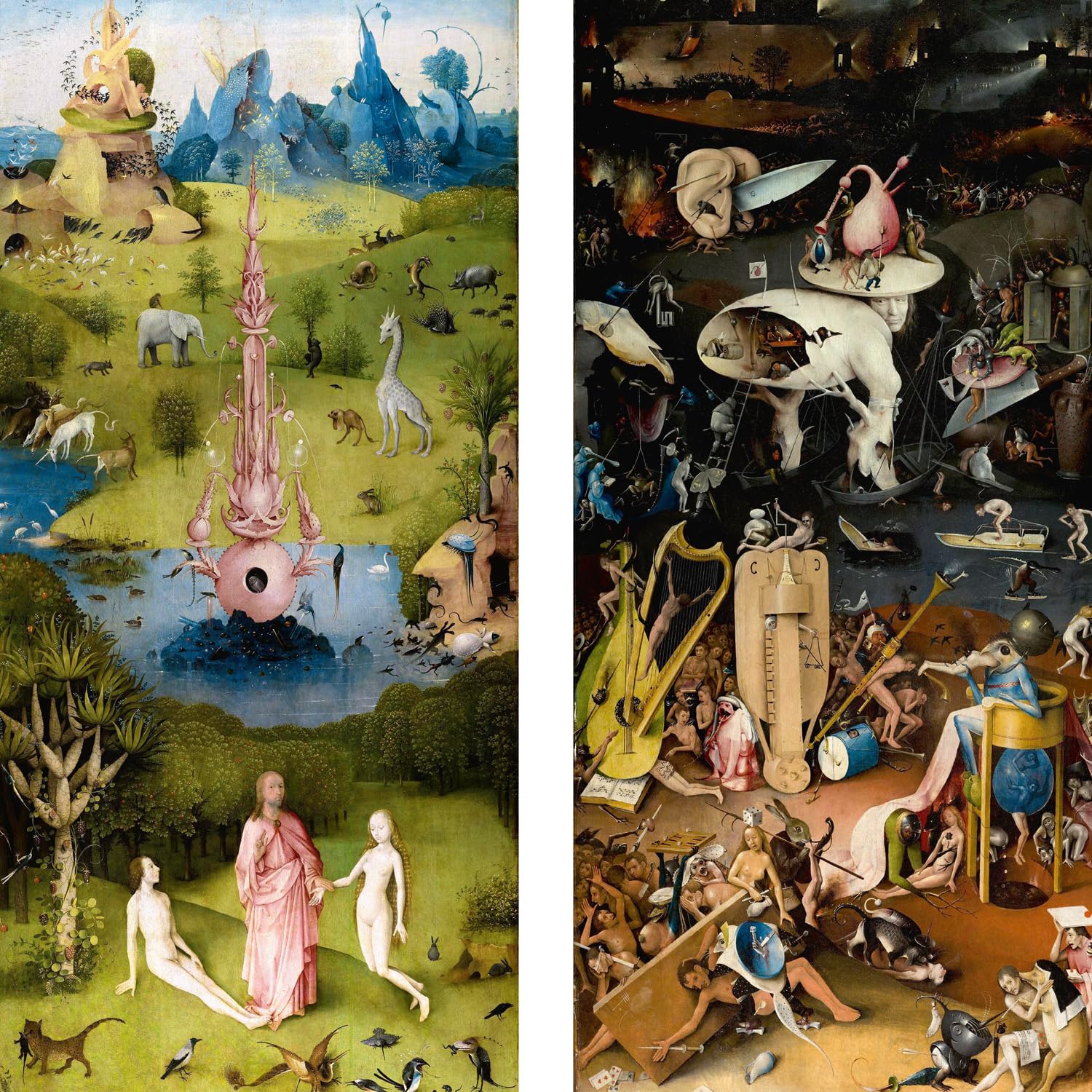 NOTIQUE Kalendarz ścienny 2026 Hieronymus Bosch Kalendarz, kalendarz broszurowy z kalendarzem miesięcznym, kalendarz broszurowy 30 x 30 cm (30x60 otwarty)